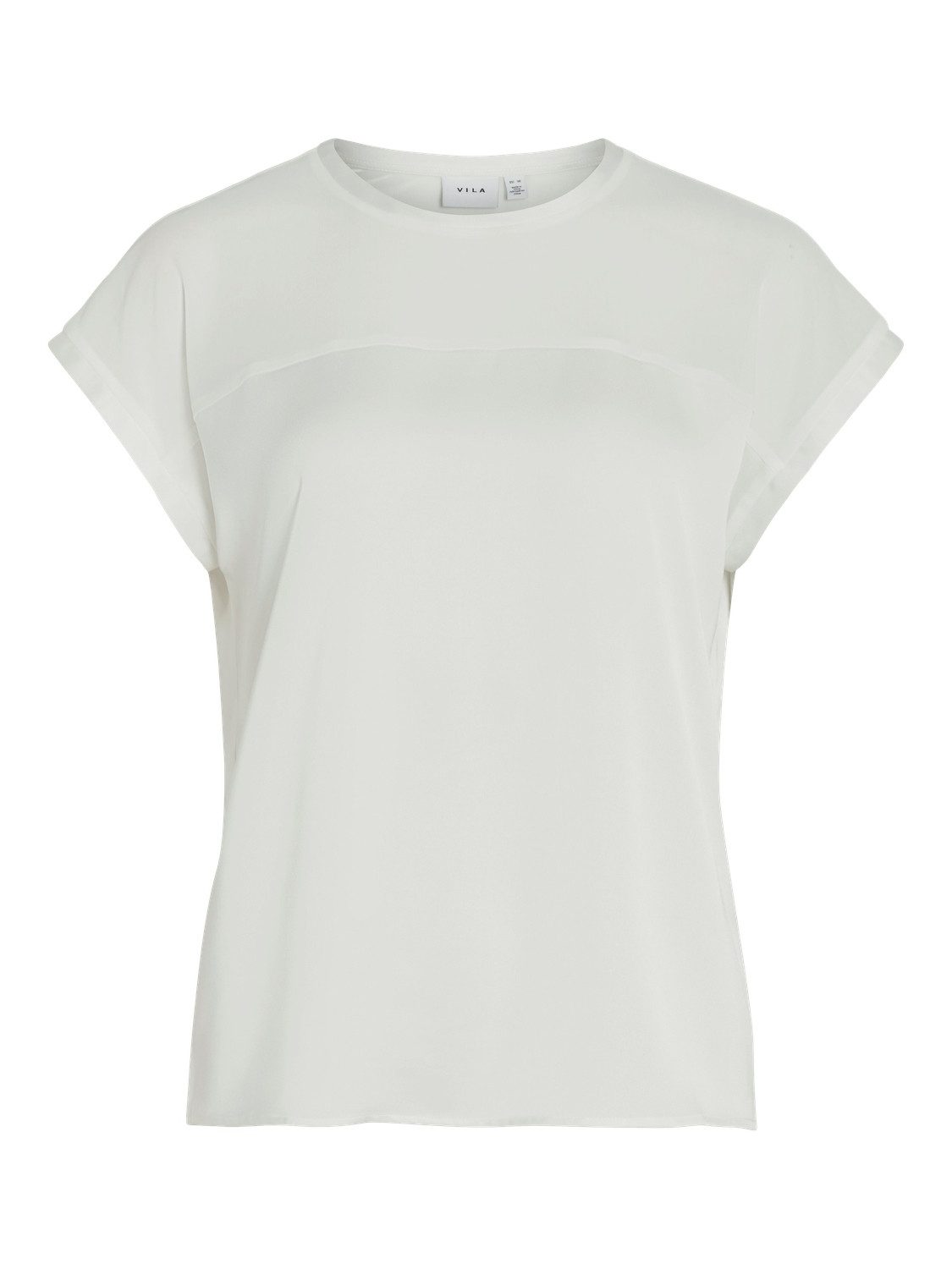 Vila Blusenshirt glänzendes Mesh-Oberteil Rundhals VIELLETTE günstig online kaufen