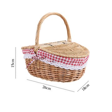 Truyuety Picknickkorb Weiden-Picknickkorb mit Deckel und Griff, gewebter Picknickkorb (1 St)