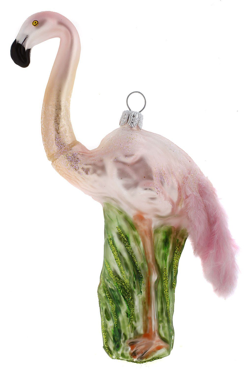 Hamburger Weihnachtskontor Christbaumschmuck Flamingo rosa, - Dekohänger mundgeblasen handdekoriert 