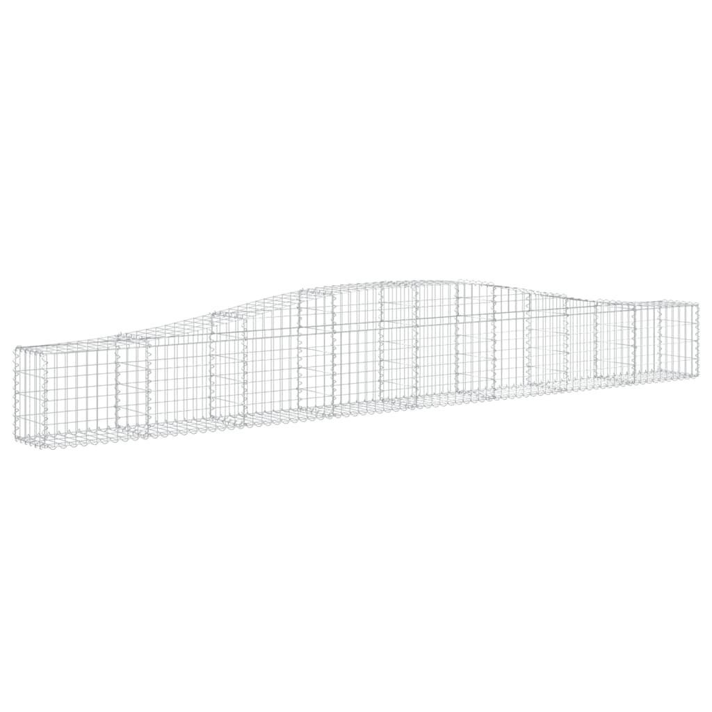 vidaXL Blumentopf Gabionen mit Hochbogen 4 Stk. 400x30x40/60 cm Verzinktes Eisen (4 St)