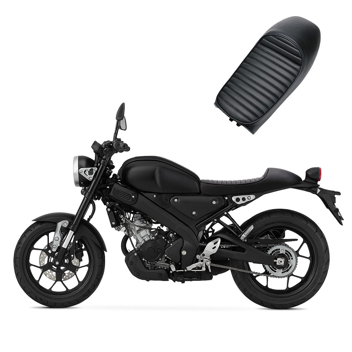 Craftride Sitzbank Sitzbank für Cafe-Racer Umbau mit Höcker # Hump schwarz