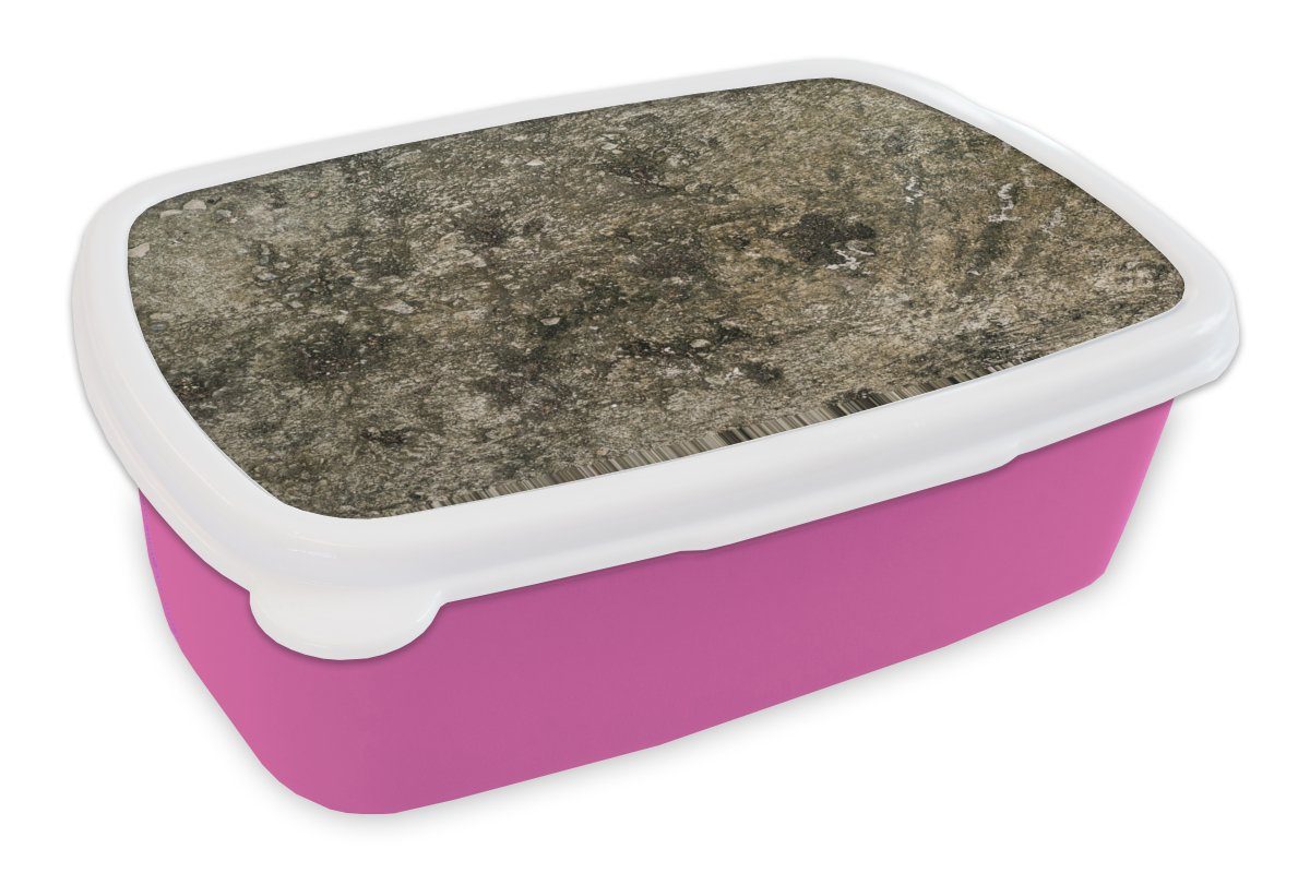 Erwachsene, Kunststoff, Schiefer, Brotbox MuchoWow Steine rosa Snackbox, - Kunststoff Kinder, für Braun - Lunchbox Mädchen, (2-tlg), Brotdose
