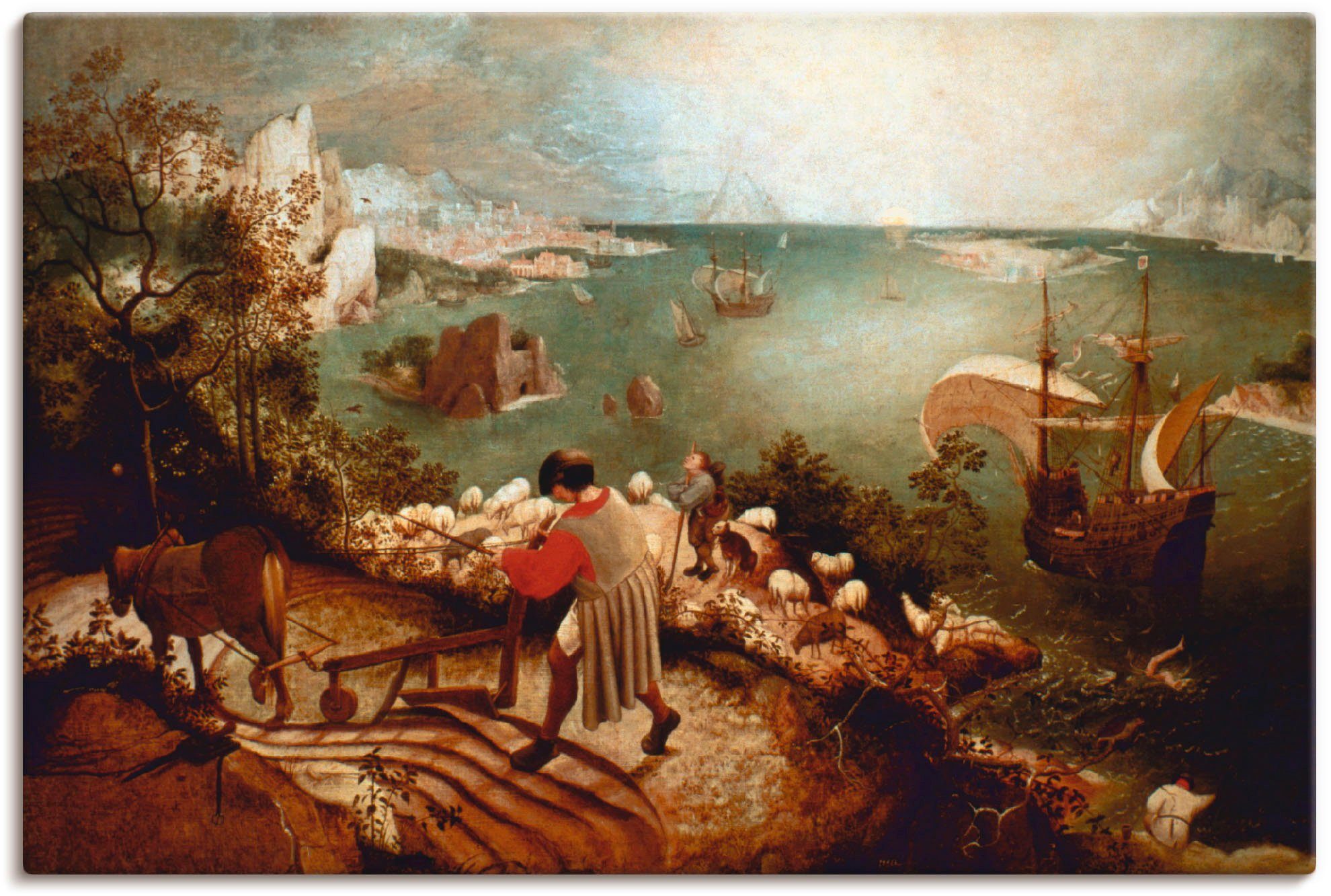 Artland Wandbild Landschaft mit dem Sturz des Ikarus, klassische Fantasie (1 St), als Alubild, Leinwandbild, Wandaufkleber oder Poster in versch. Größen