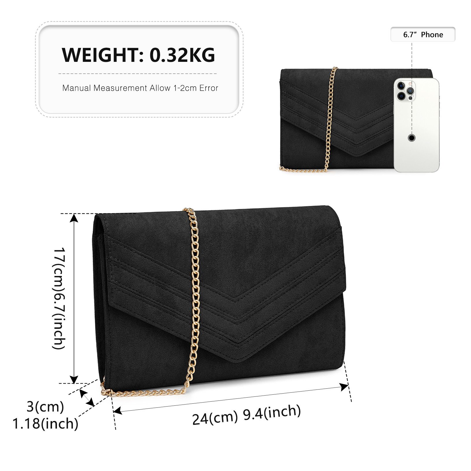 Miss Lulu Clutch Damen Elegante Abendtasche Umschlag Umhängetasche Crossbod günstig online kaufen