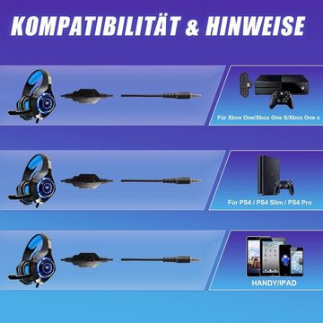 Welikera Gaming-Headset, Kopfbügel Für Handy Computer PS4 Gaming-Headset Gaming-Headset