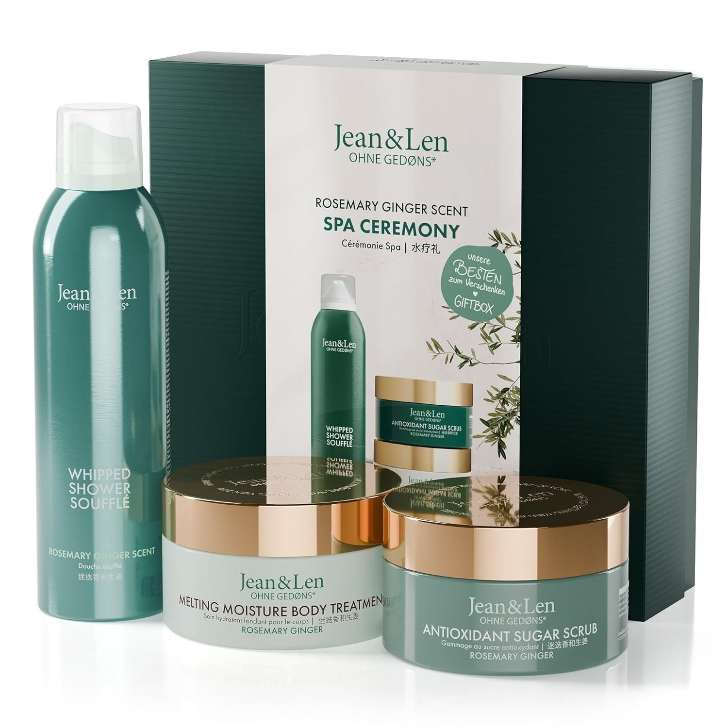 Jean & Len ohne Gedons* Hautpflege-Set Spa Ceremony Geschenkbox mit 3 hochwertigen Produkten