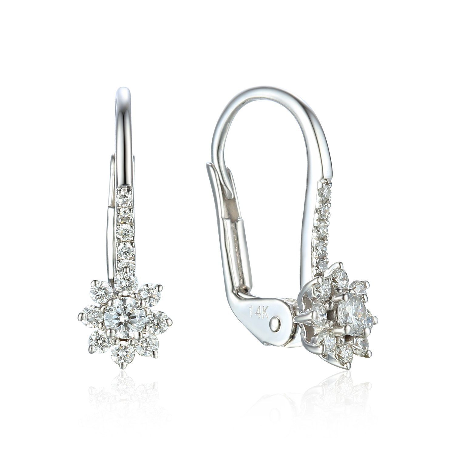Stella-Jewellery Paar Ohrstecker »585er Weißgold Ohrringe mit Diamanten  zus. 0,33ct.« (Ohrhänger), Diamanten Solitaire Ohrringe Brilliant 14K