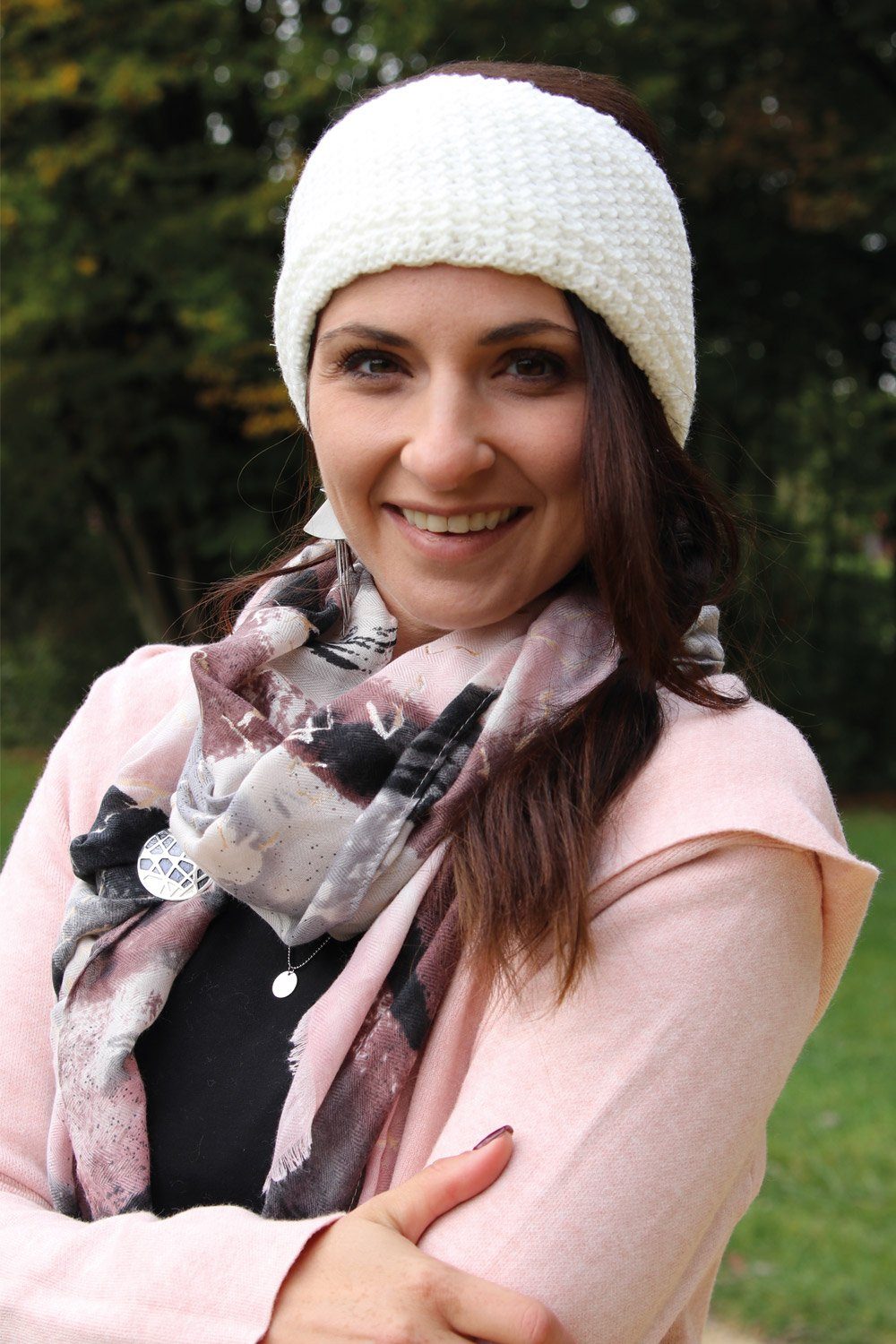 styleBREAKER Stirnband Einfarbiges Stirnband in feiner Häkel Optik (1-St) günstig online kaufen