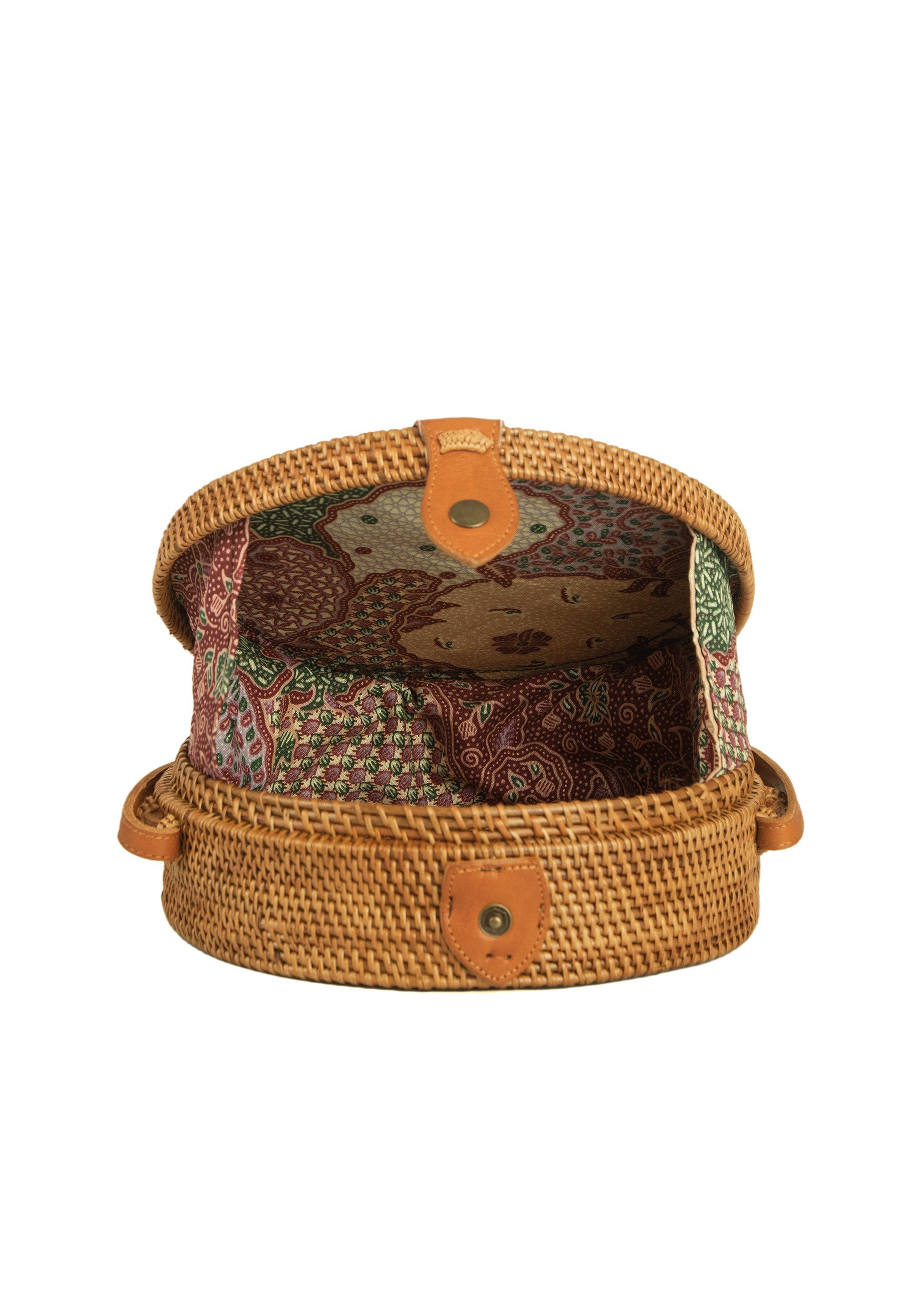 Der Trachtler Basttasche Korbtasche Bali Bag in runder Form, handgefertigt in Bali