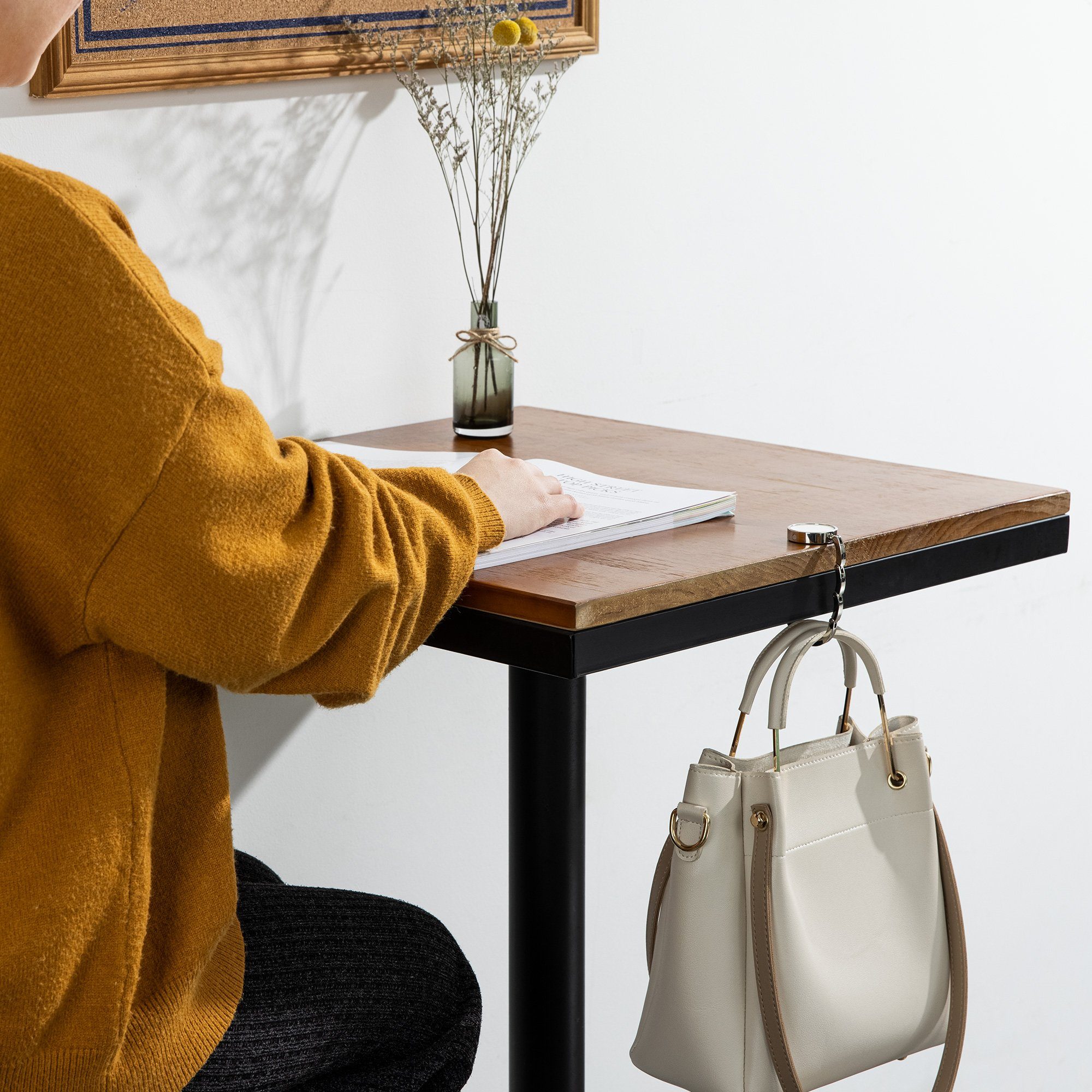 kwmobile Taschen-Halterung 2x Tisch Handtaschenhalter Haken, (2-tlg., Faltb günstig online kaufen