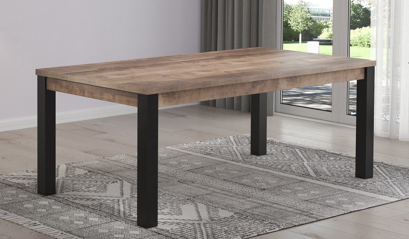 trendteam Esstisch Esstisch Emile 1, 200 x 100, Eiche Tabak / Schwarz (no-Set)