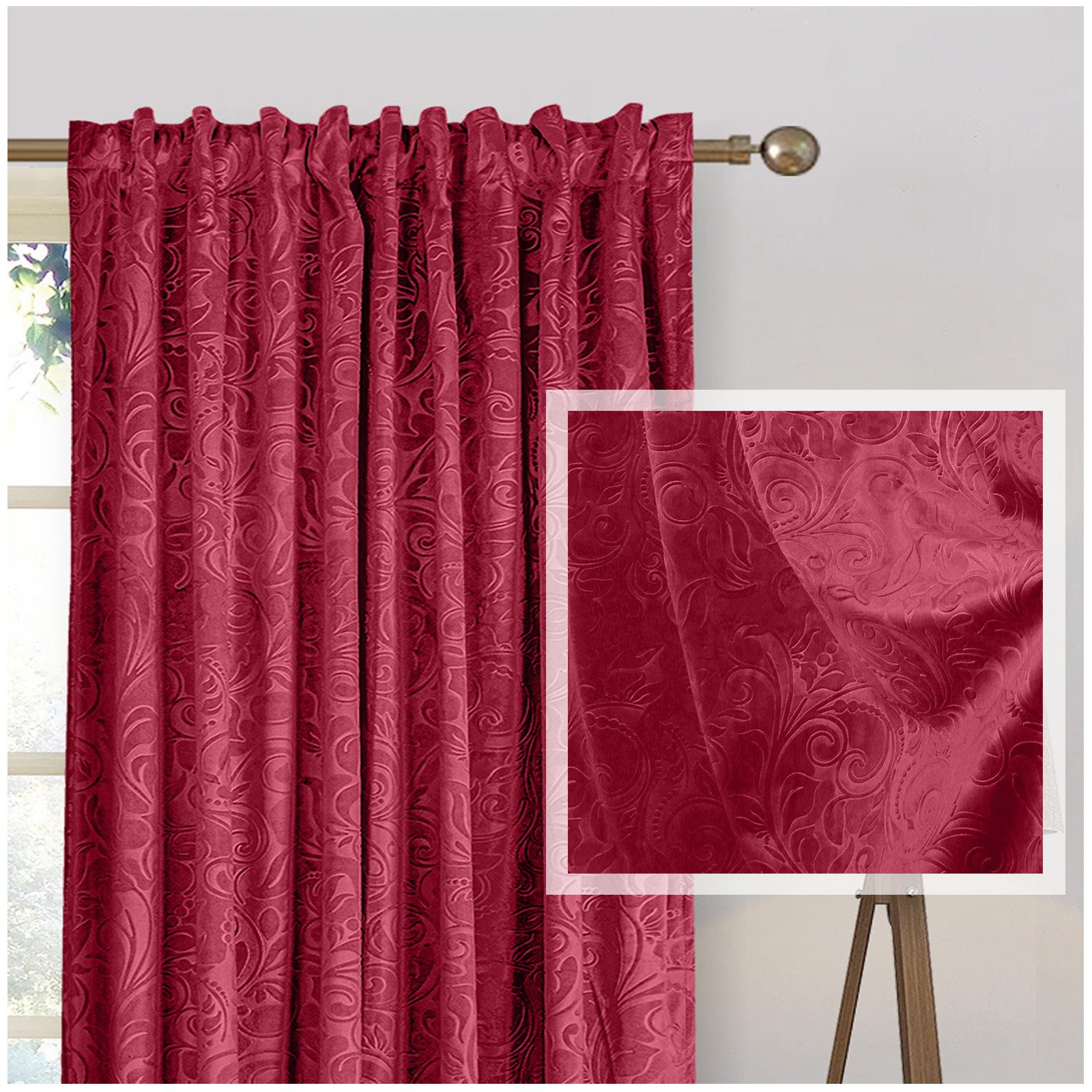 Jibenhome Verdunkelungsvorhang Samt Gardine 2er-Set, Blickdicht günstig online kaufen