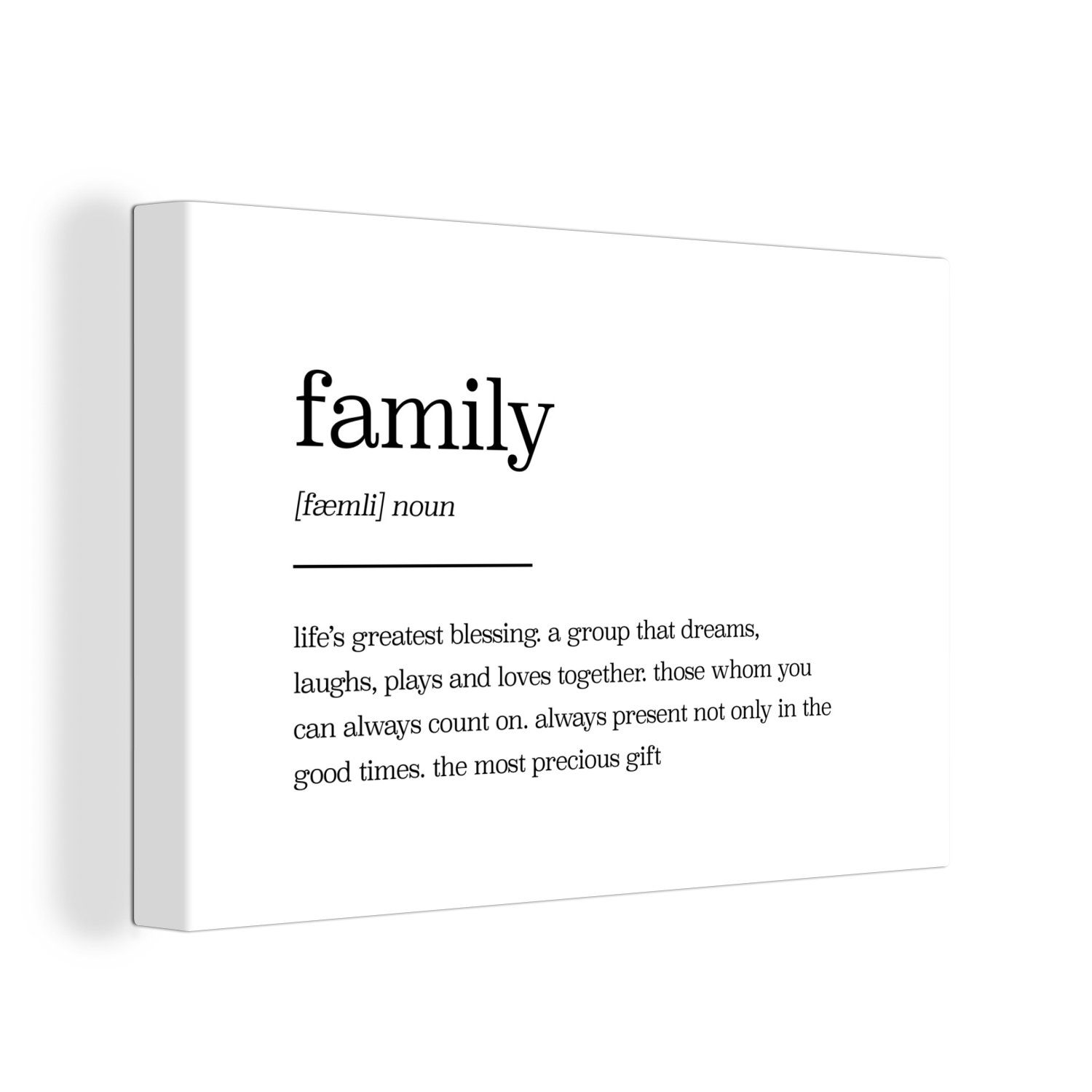 OneMillionCanvasses® Leinwandbild zitate familie Wörterbuch