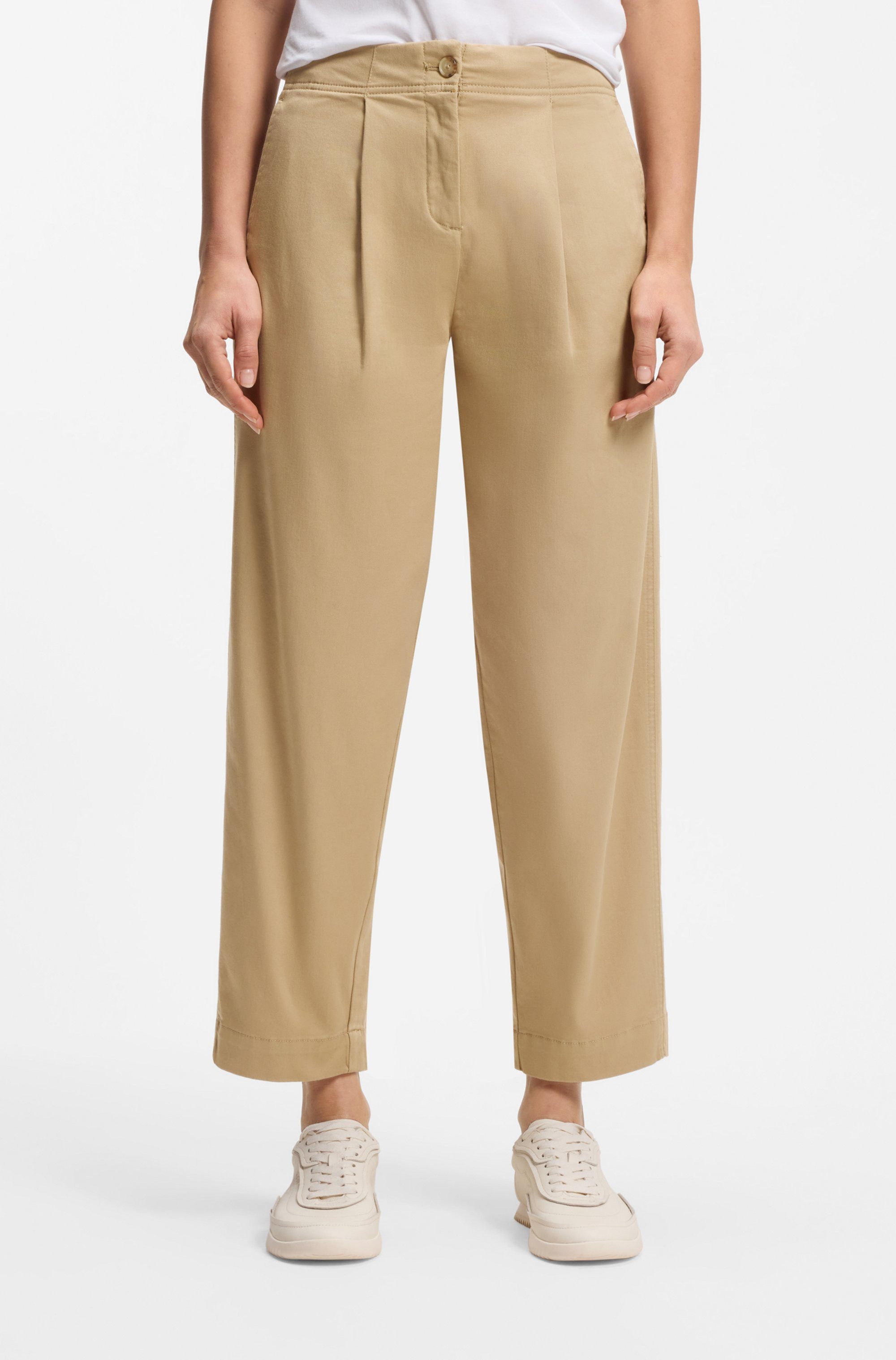 BOSS ORANGE Chinohose Taquina Premium Damenmode in lockerer Passform, Barre günstig online kaufen