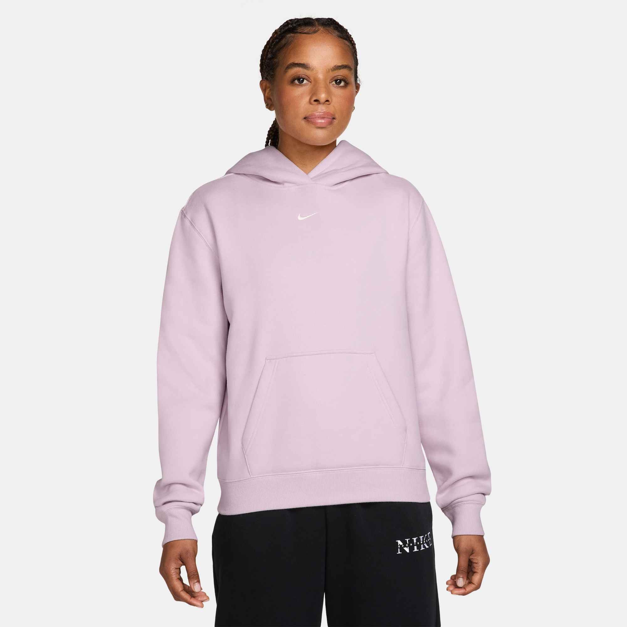 Nike Sportswear Kapuzensweatshirt W NK STDO FLC MW STD PO HDY mit Kapuze, Langarm, aus angerauter Sweatware, Basic-Passform