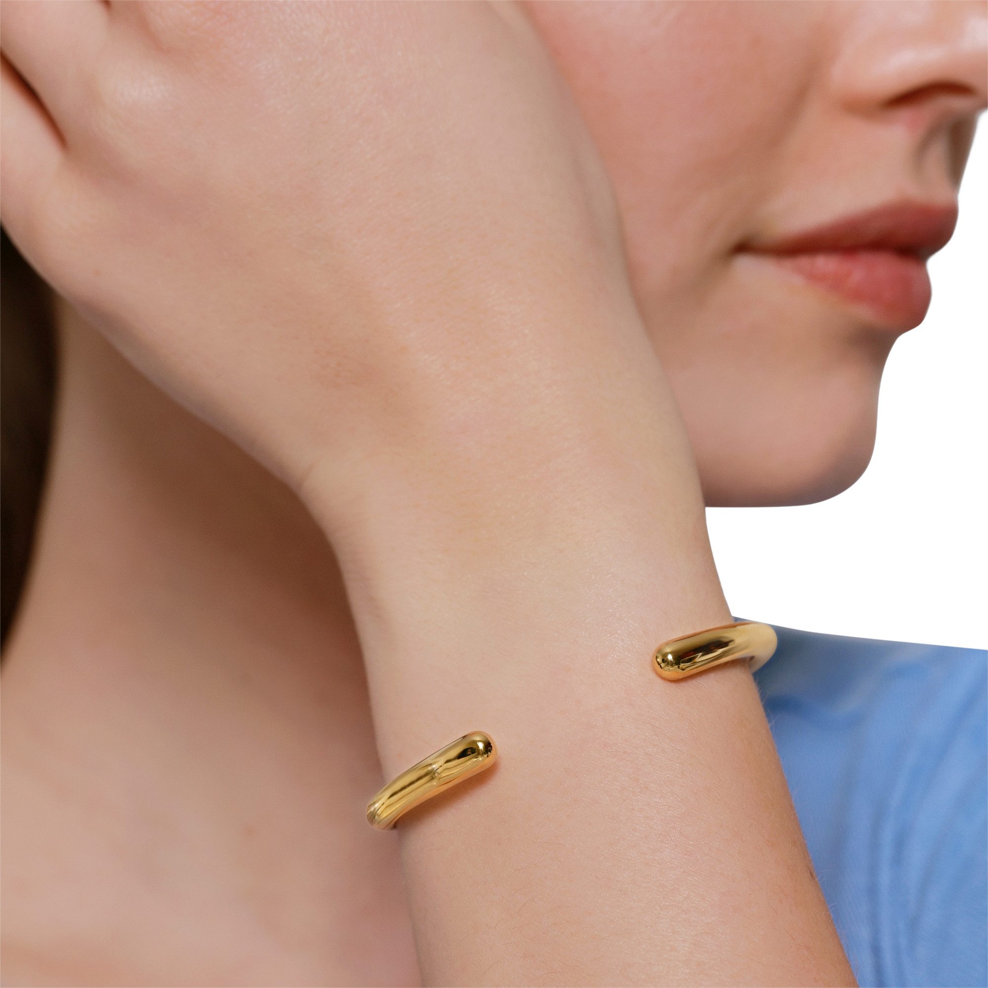 Heideman Armband Nascha goldfarben (Armband, inkl. Geschenkverpackung), offener Armreif für Frauen