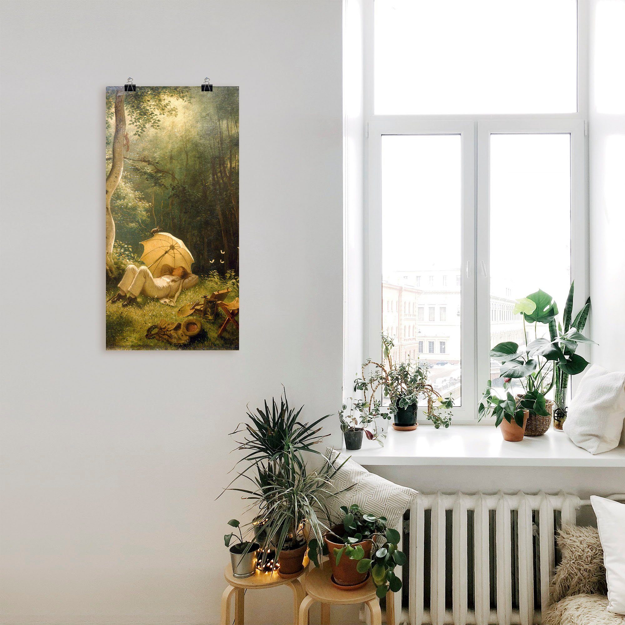 Artland Poster Der Maler (Rast im Walde), Mann (1 St), ohne Rahmen