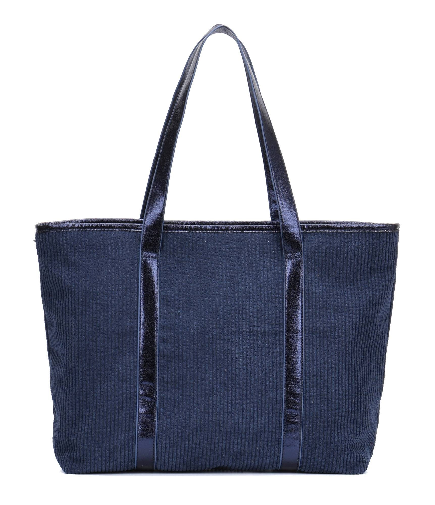 Schultertasche Damen Cordtasche Shopper Tote Bag Handtasche Umhängetasche Metallic