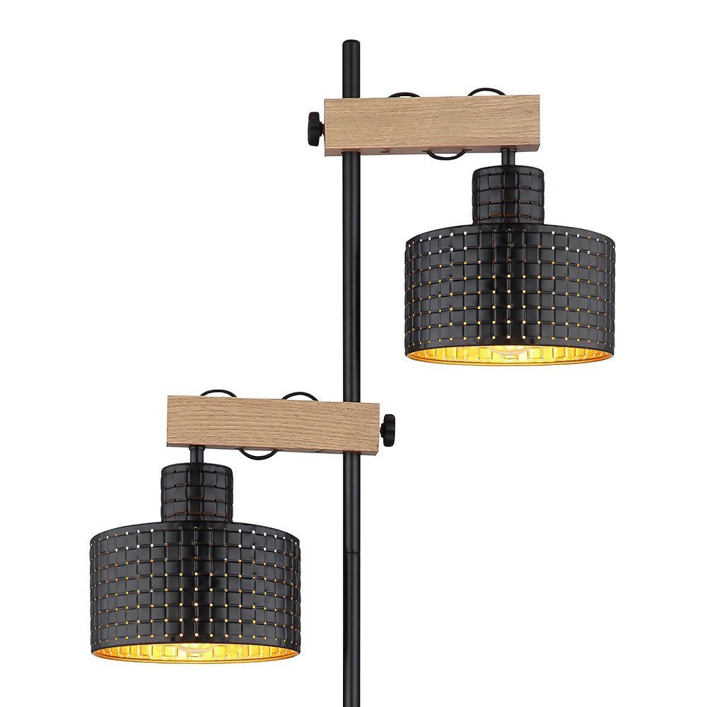 gold Globo Stehlampe, inklusive, nicht Stehleuchte Wohnzimmerlampe schwarz Stehlampe Leuchtmittel höhenverstellbar