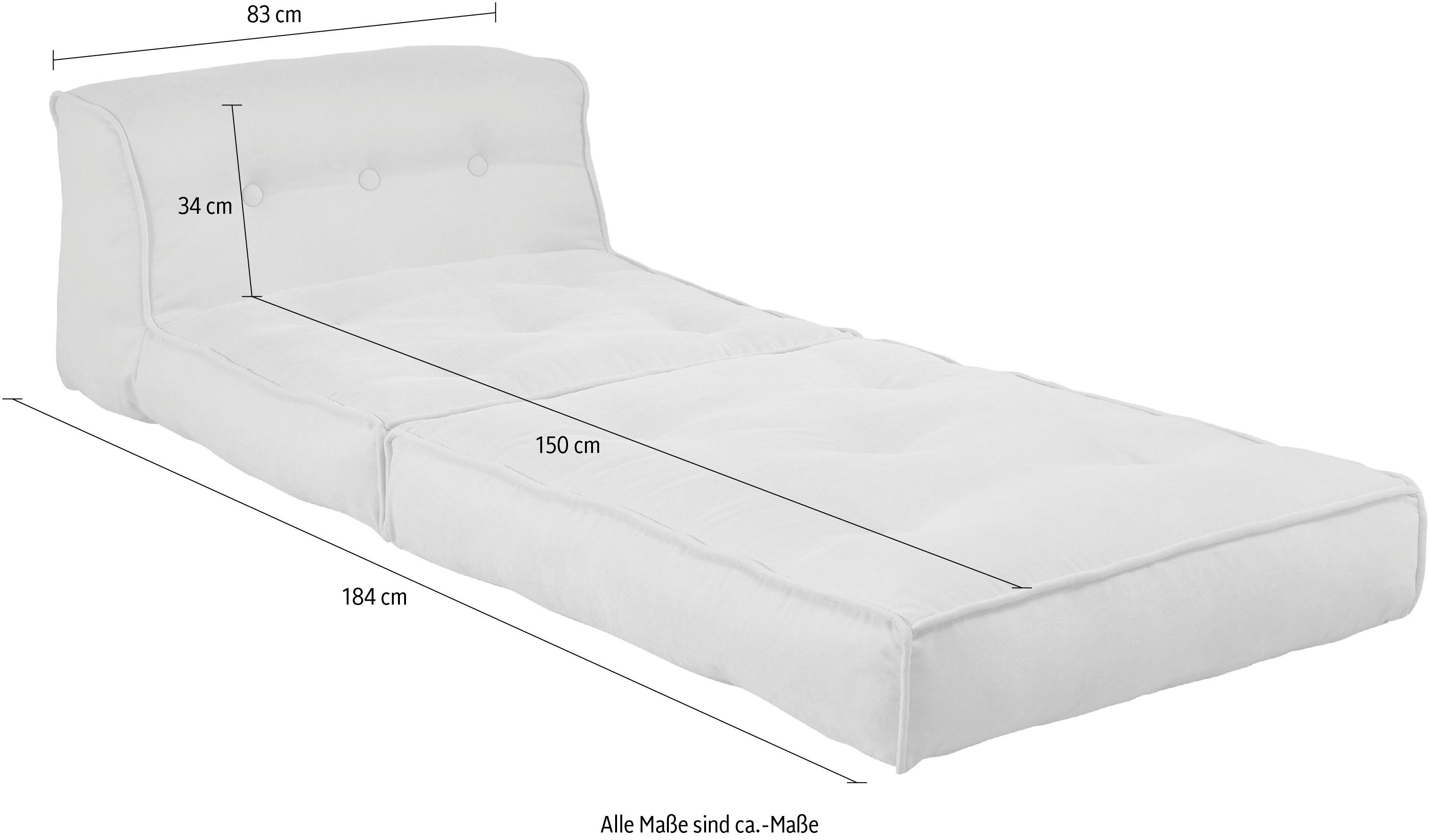 INOSIGN Sessel Pia, Größen, hellgrau mit 2 Loungesessel hellgrau Schlaffunktion | und in Pouf-Funktion