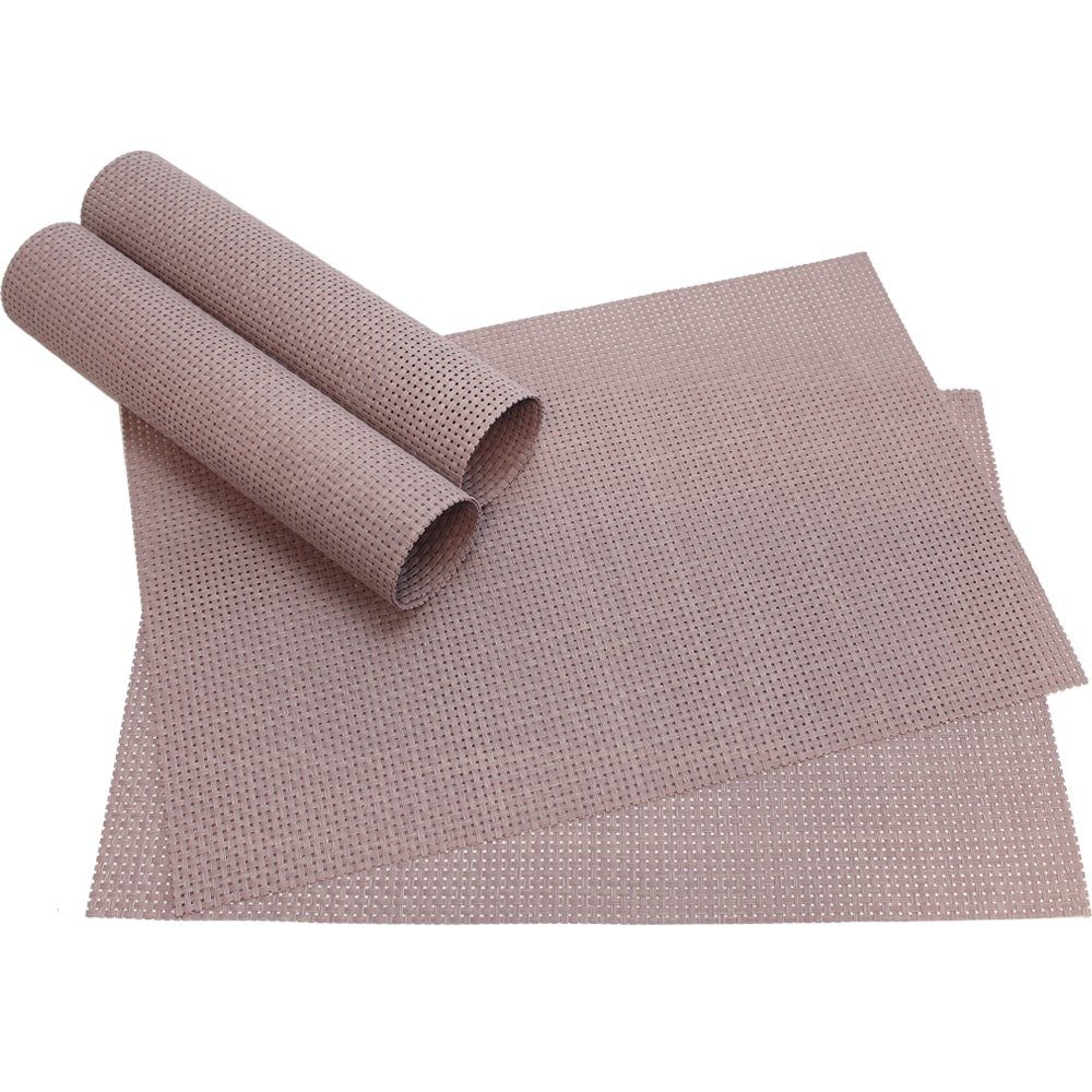 Platzset, Tischset ELEGANCE rosa altrosa 4er Tischunterlage als Tischdeko, matches21 HOME & HOBBY, (4-St), modernes Esstisch Platzdeckchen als abwaschbarer Tischuntersetzer