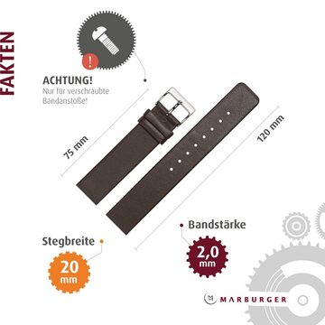 MARBURGER Uhrenarmband 20mm Leder passend für Skagen