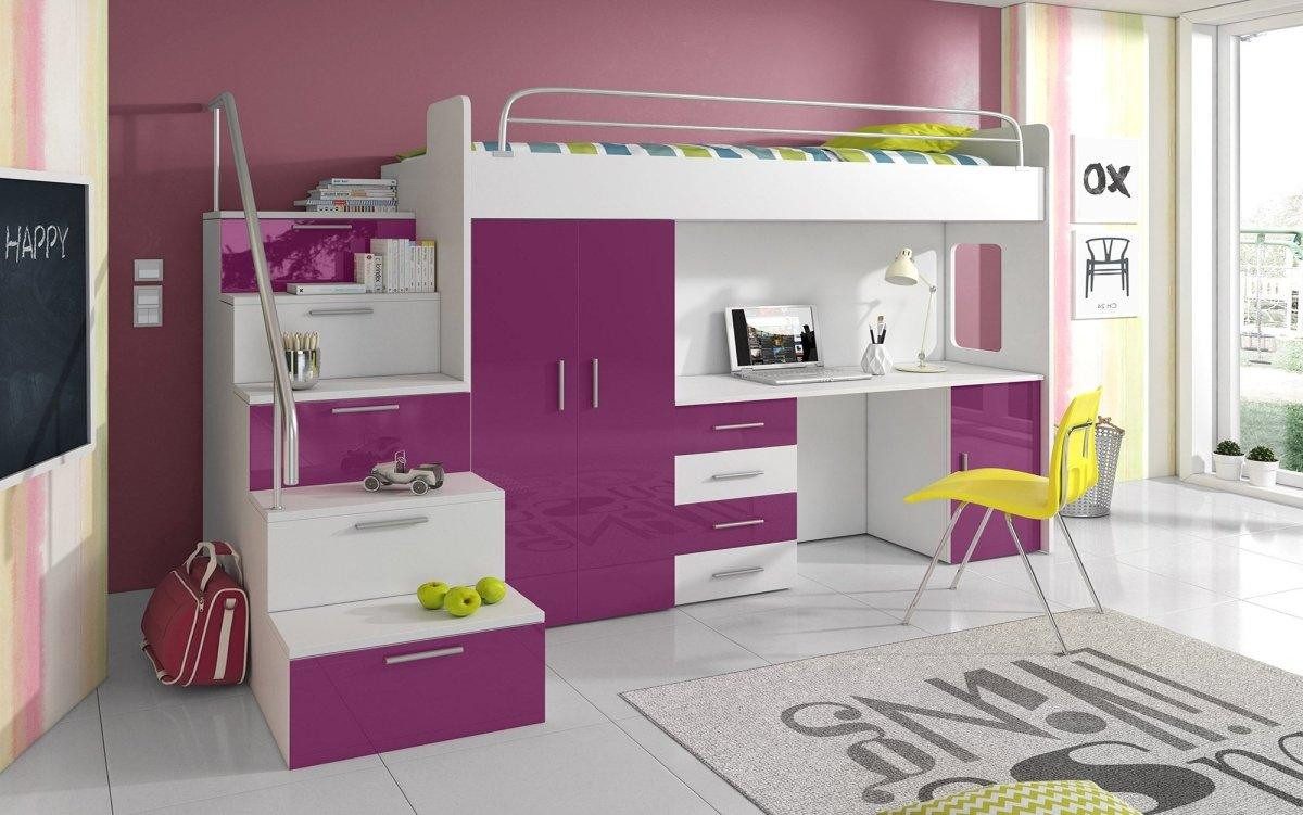 Luxusbetten24 Hochbett Kinderhochbett Dream mit Schreibtisch, günstig online kaufen