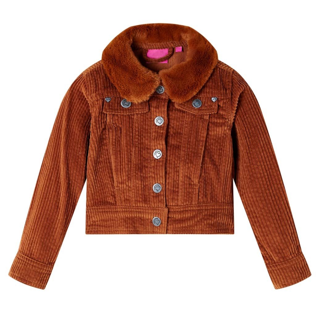 vidaXL Cordjacke Kinderjacke Cord Cognac 92