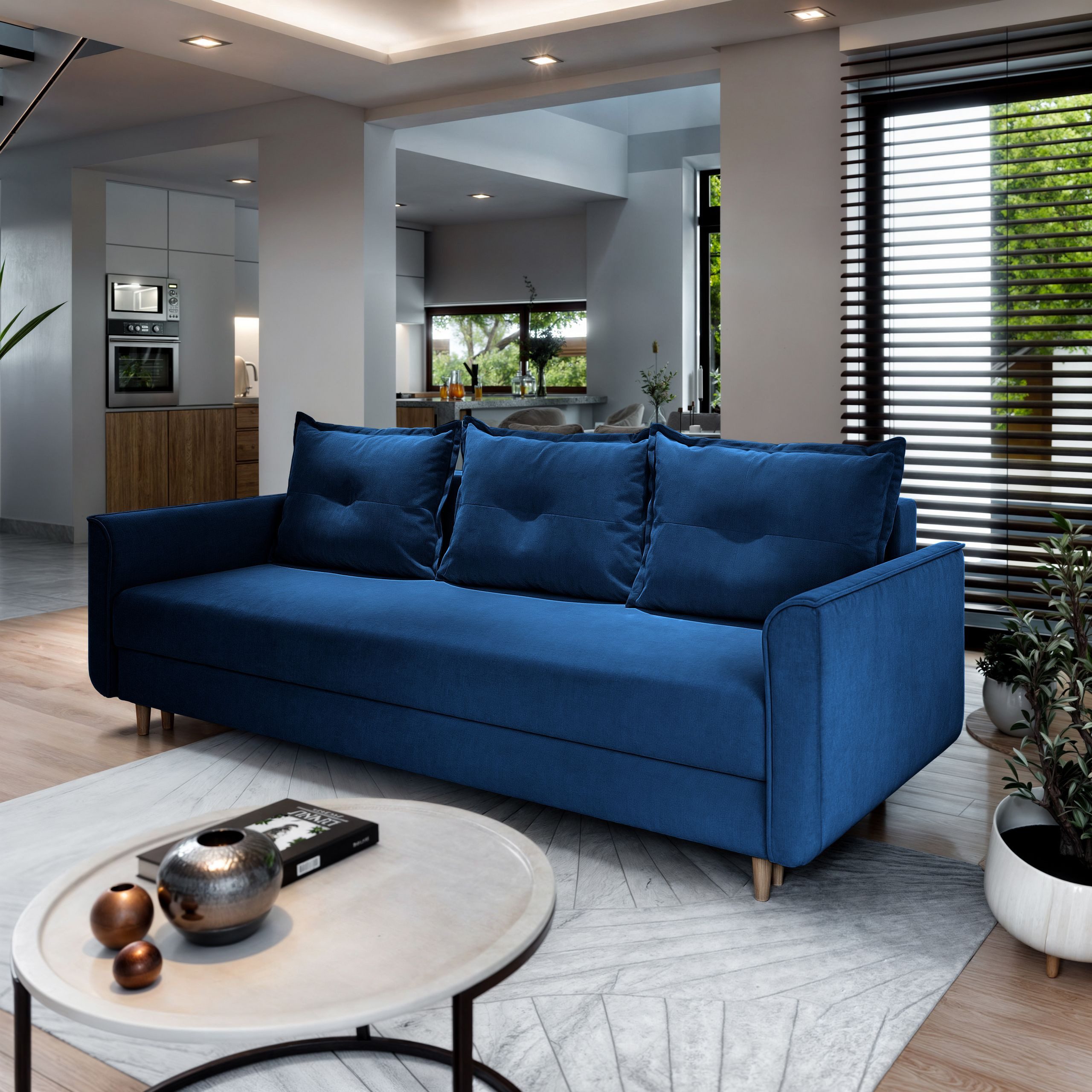 Masseno Sofa NAPOL mit Schlaffunktion, Schlafsofa, Couch mit Bettkasten