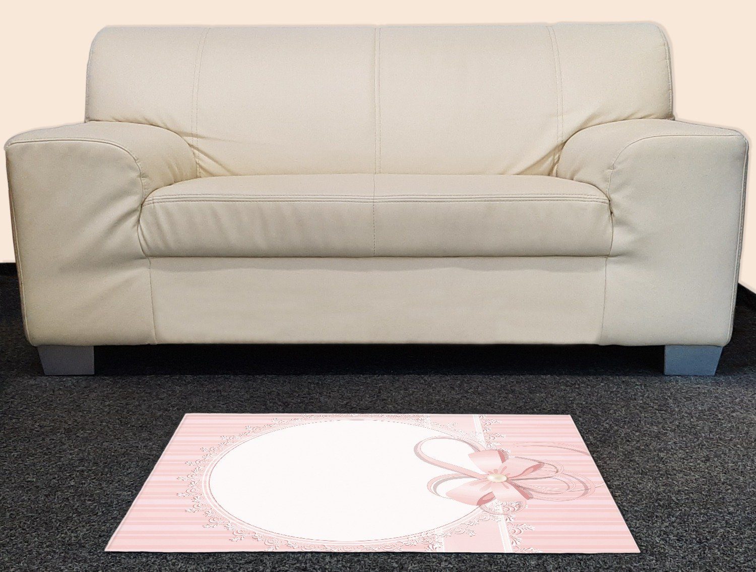 Wallario Teppich Geschenkkarte, Bänder, Spitzen und Schleifen in rosa, rechteckig, rutschfest