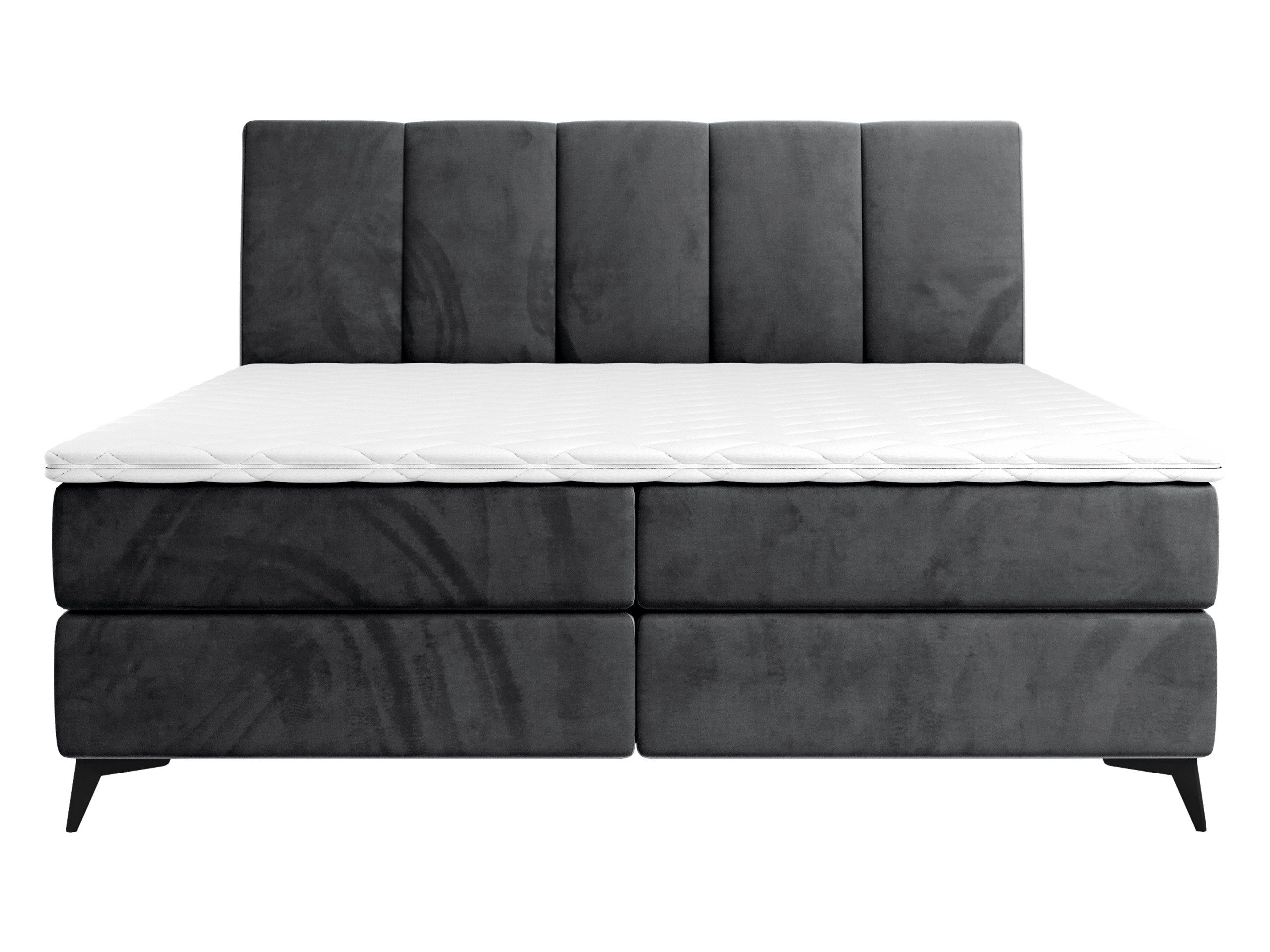 MIRJAN24 Boxspringbett Forever (mit 2 Bettkästen, Gasdruckfedern, Bonellfederkernmatratzen + Topper), Kopfteil gesteppt und gepolstert