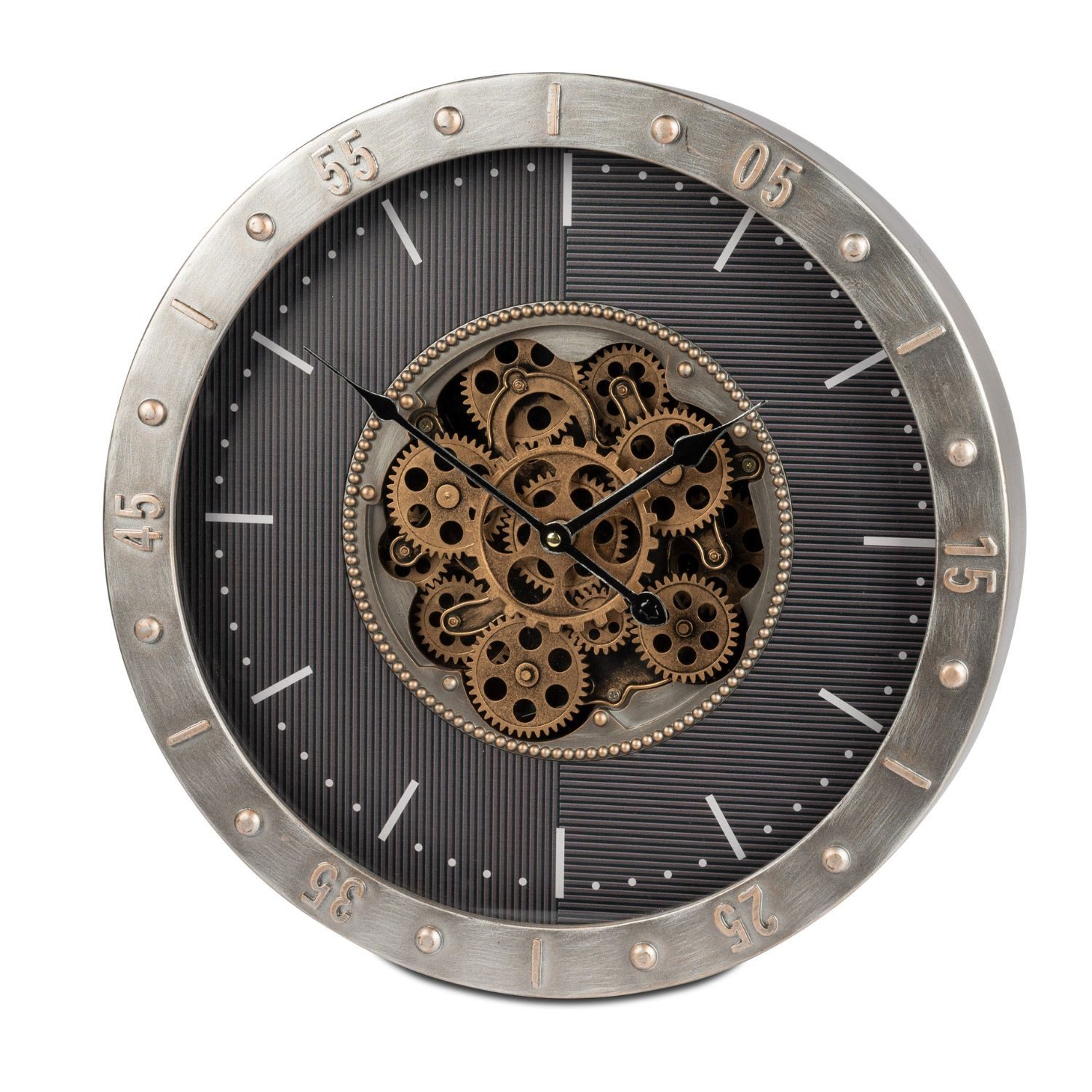 formano Wanduhr Zahnräder (drehende Zahnräder, Silber, Zahnräder, H: cm)