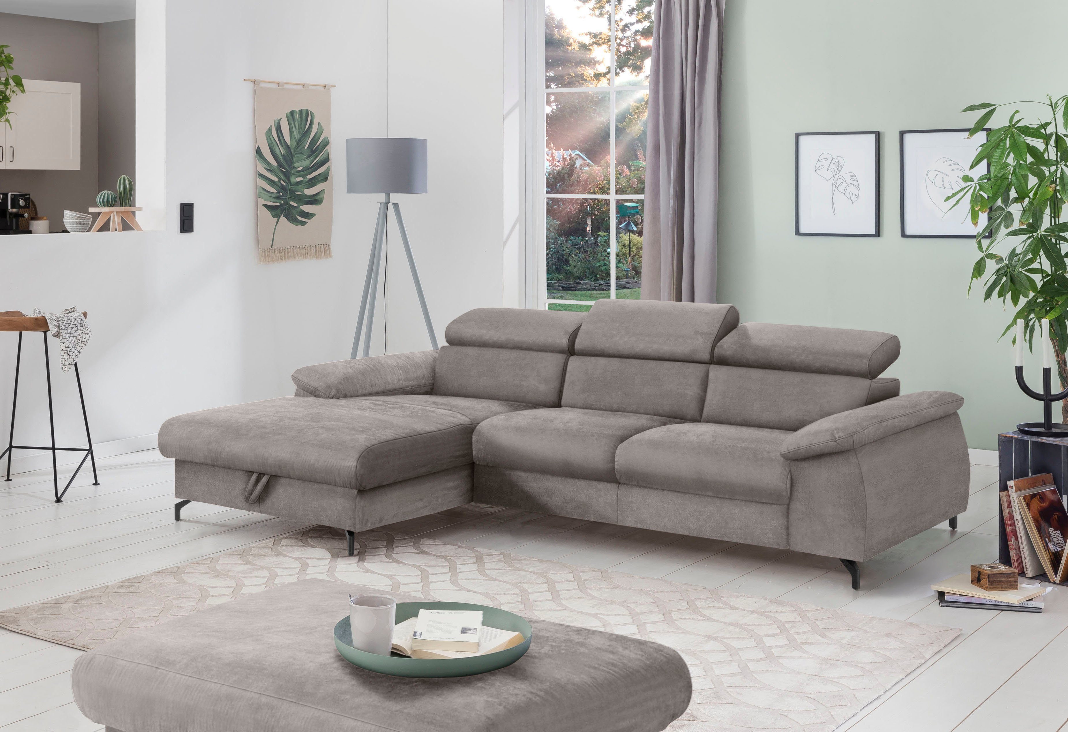 COTTA Ecksofa Kitty, Modern, L-Form, Bodenfreiheit 12,5 cm