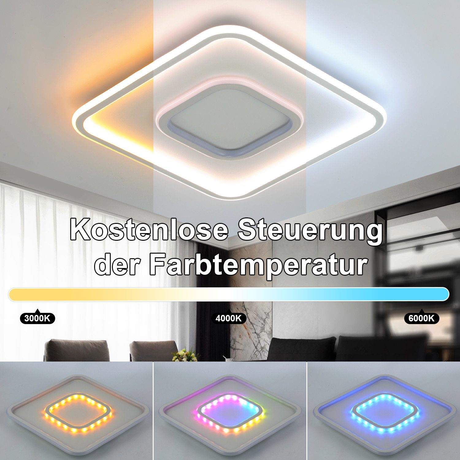 WILGOON Deckenleuchte 50W LED Deckenlampe Dimmbar günstig online kaufen