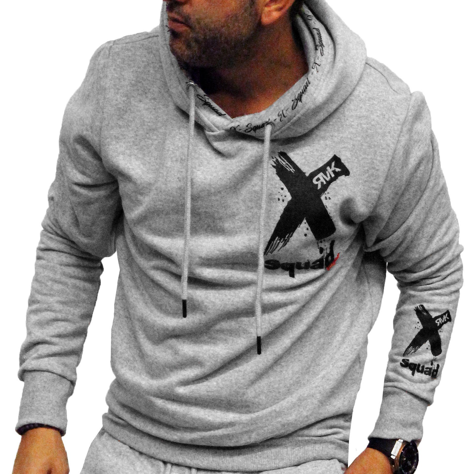 Hoodie Herren Pullover mit Kapuze Pulli Kapuzenpullover Langarm X
