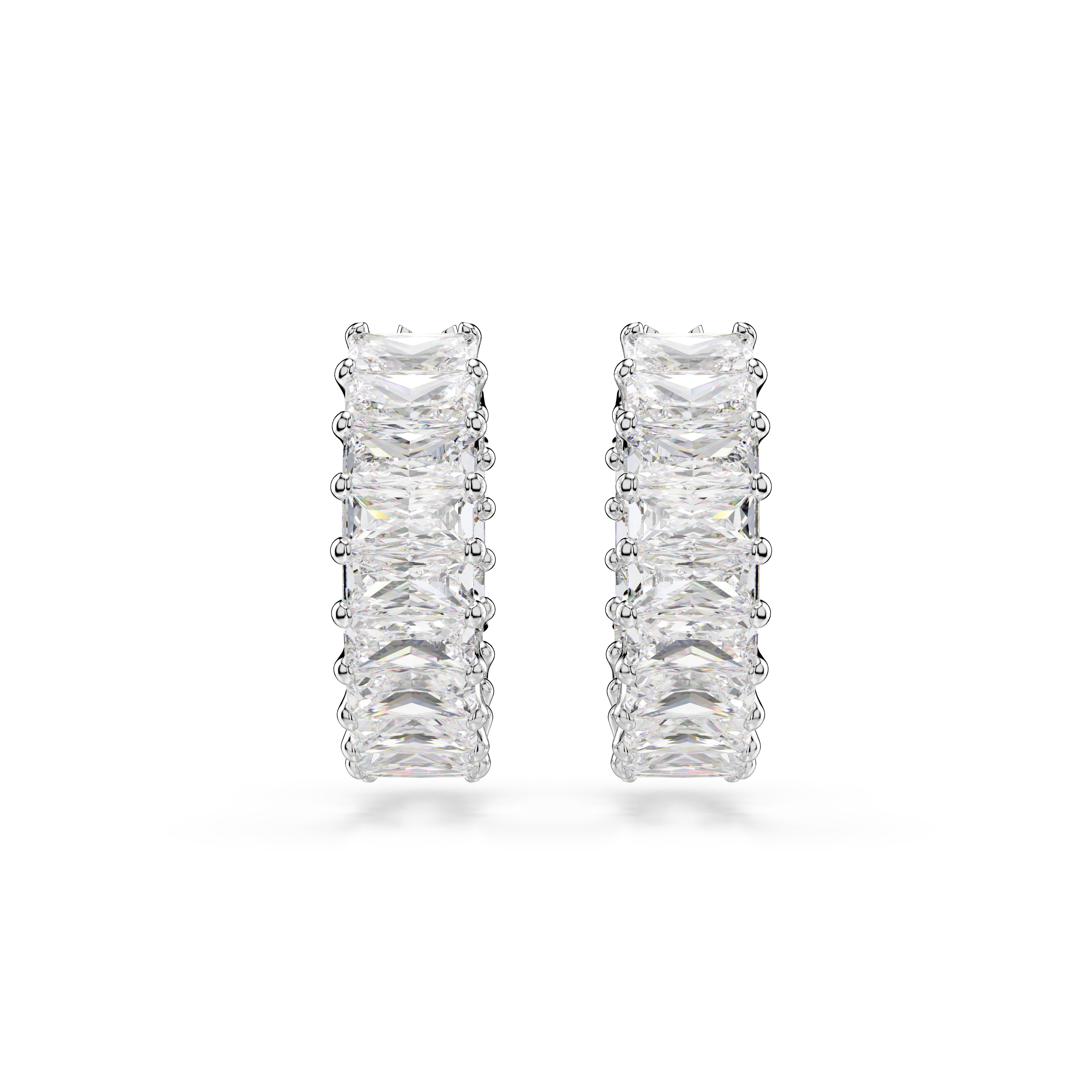 Swarovski Paar Creolen Schmuck Geschenk Matrix Ohrringe, mit Swarovski® Kristall, Swarovski® Zirkonia (synth)