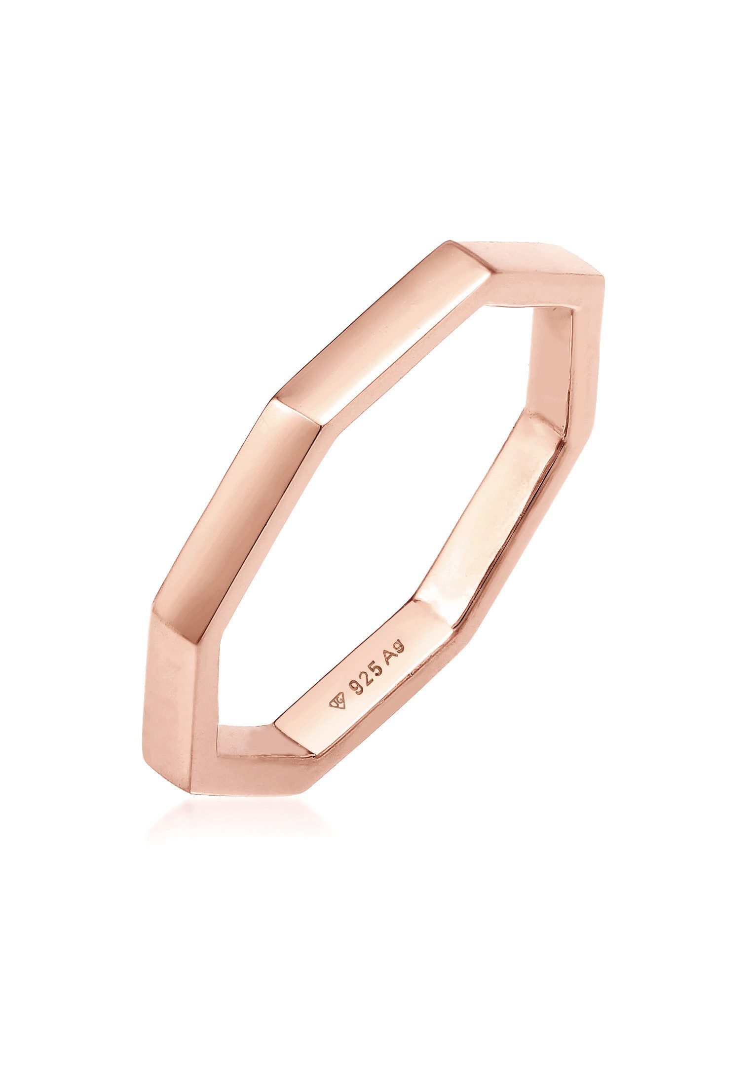 Fingerring Pinky Ring Achteckform Mini Ring 925 Silber