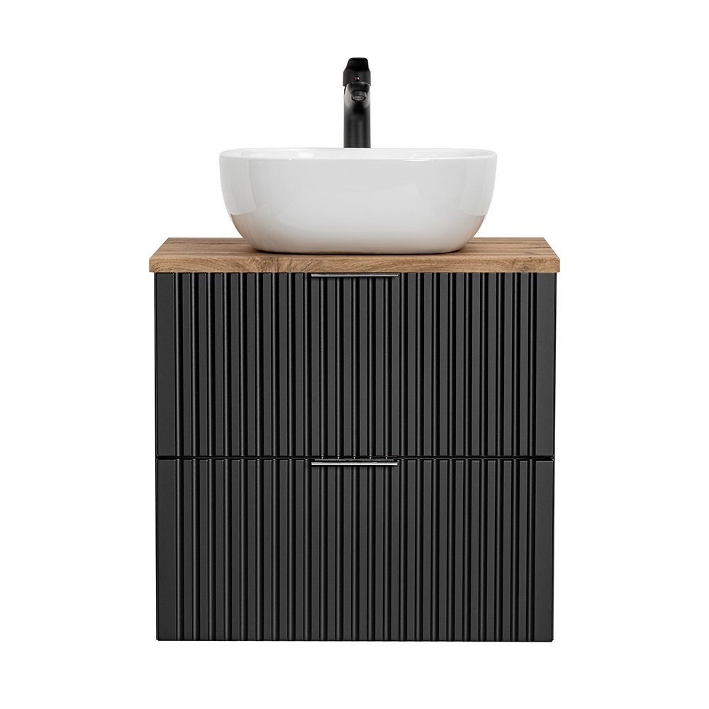 Lomadox Waschtisch ADELAIDE-56-BLACK, 60cm mit Waschbecken, schwarz matt, F günstig online kaufen