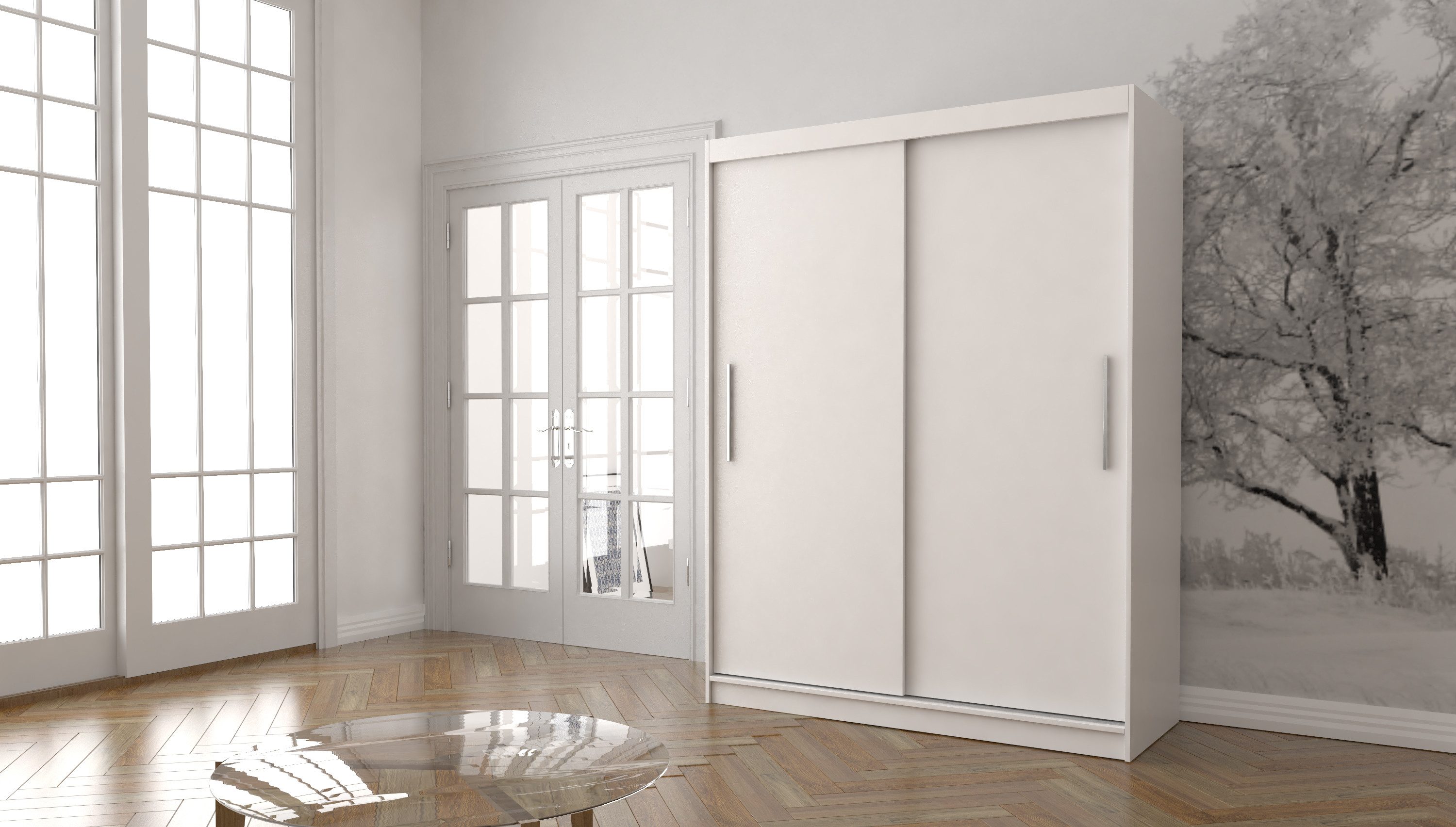 MOEBLO Kleiderschrank LARA 04 (Schwebetürenschrank 2-türig Schrank mit viel günstig online kaufen