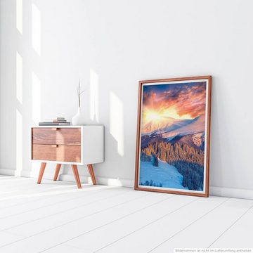 Sinus Art Poster Landschaftsfotografie 60x90cm Poster Sonniger Wintermorgen in den Bergen