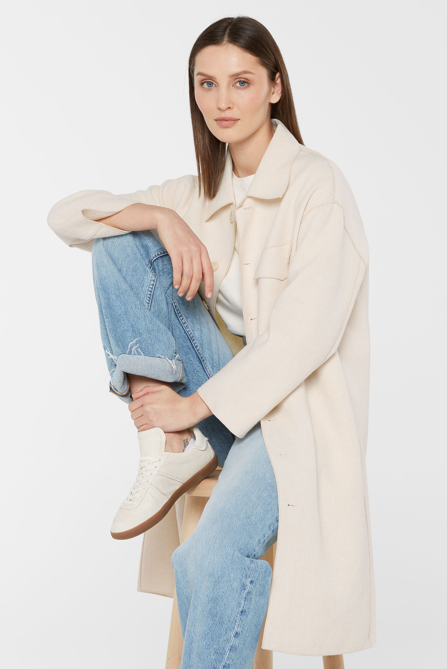 SENSES.THE LABEL Langjacke mit langem Gehschlitz günstig online kaufen