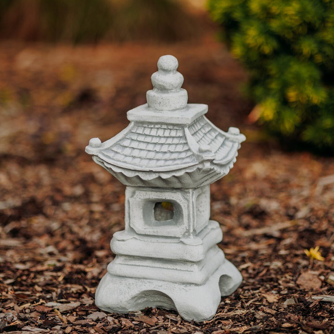 gartendekoparadies.de Gartenfigur Japanische Garten-Steinlaterne, Yukimi, 31 cm Höhe, 16 cm Breite, 6 kg, Frostsicher