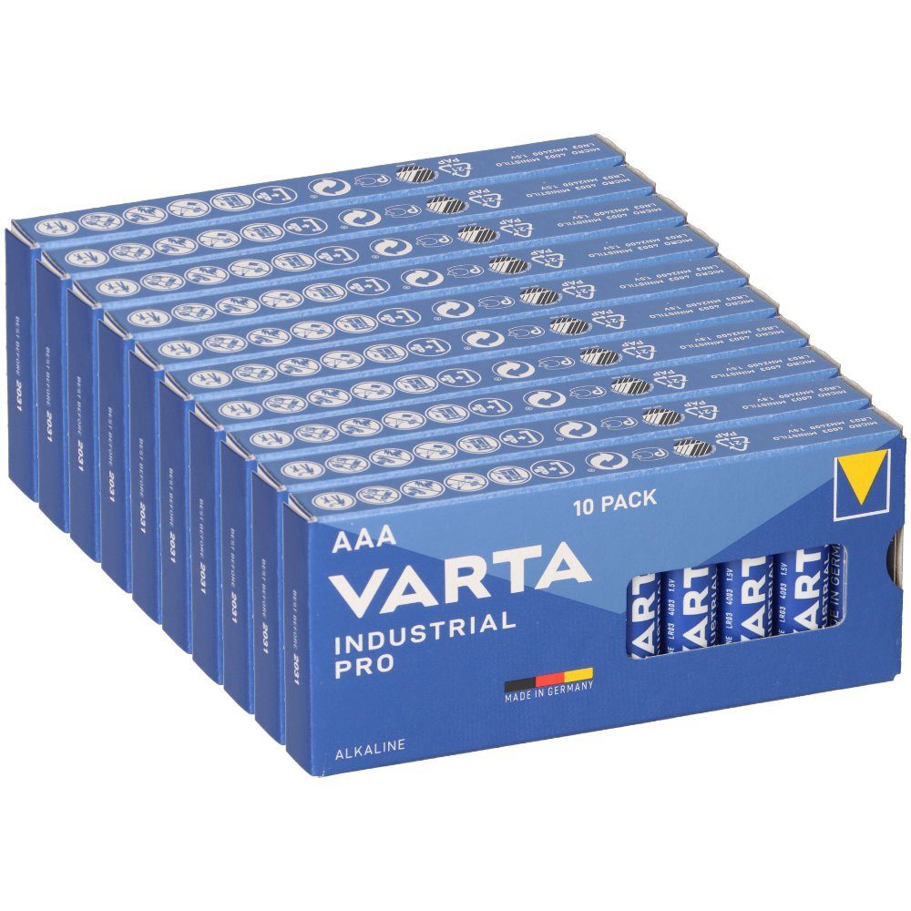 VARTA 100x VARTA Industrial Pro AAA LR03 4003 – 1,5V Micro Großpack Batterie