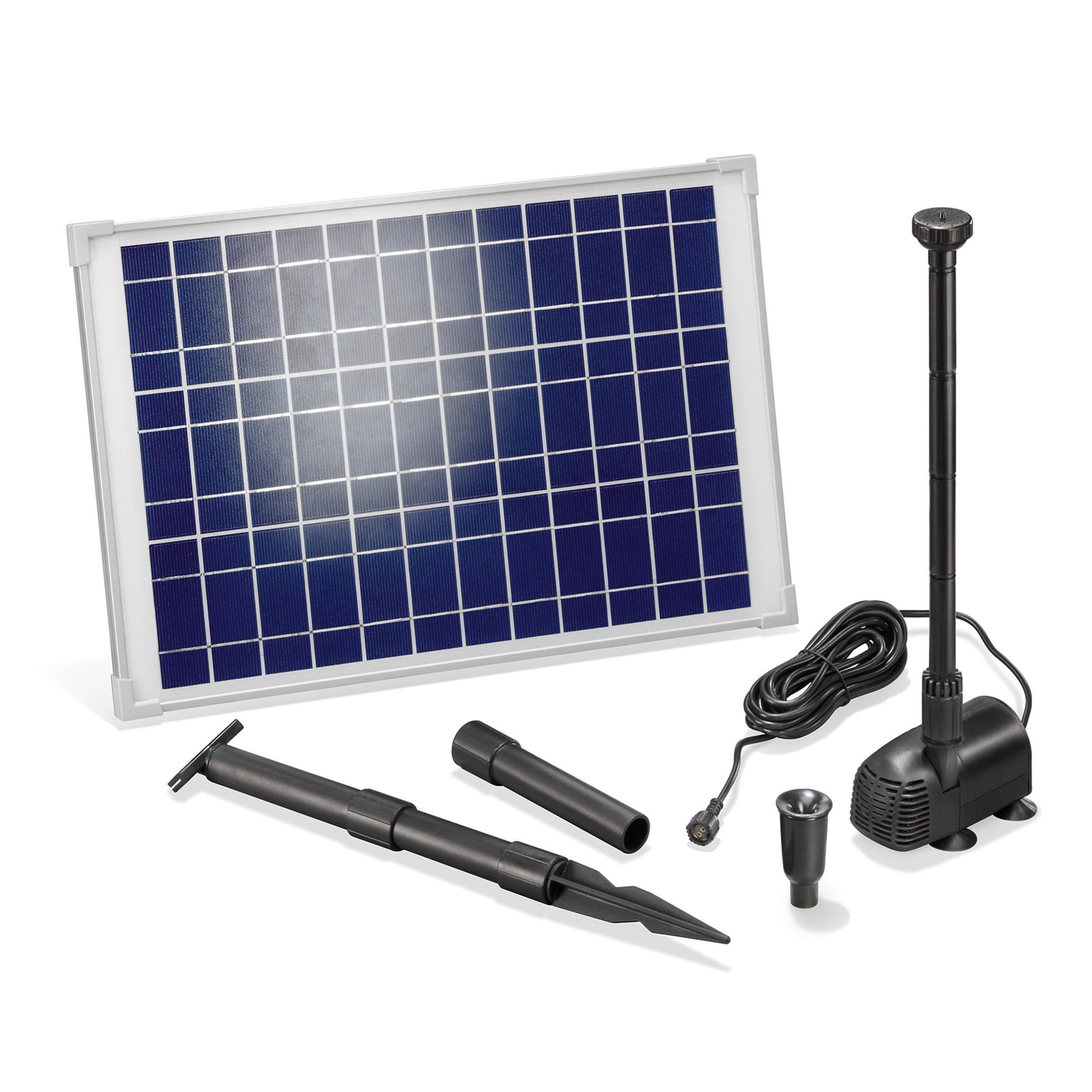 esotec Solarpumpe 20/1350 Teichpumpenset WaterSplash, 1350l/h, 50Wp Solarmodul 101014 (Komplettset)