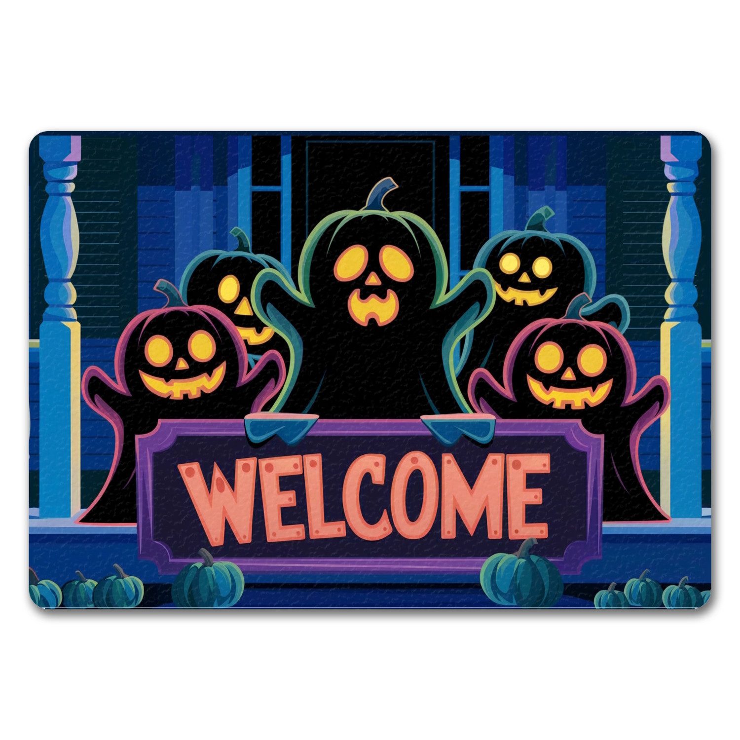 Fußmatte Kürbisgeister Welcome Fußmatte in 35x50 cm ohne Rand