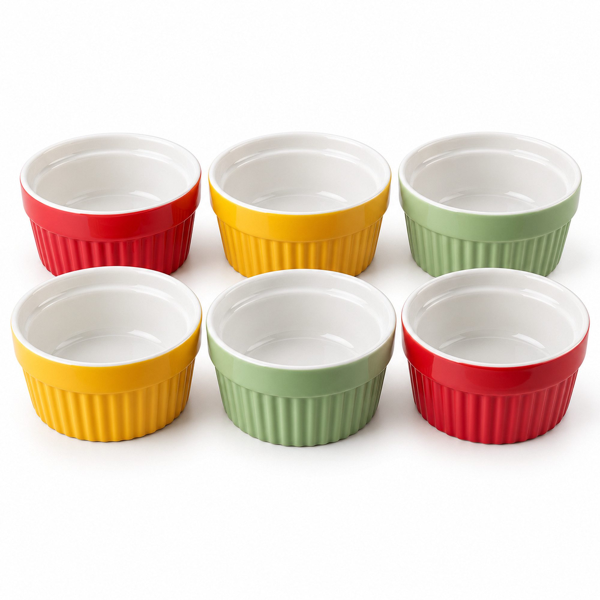 ToCi Auflaufform Creme Brulee Schälchen Sets 9 cm Förmchen aus Keramik 185 ml Weiß, Keramik, (6-St)