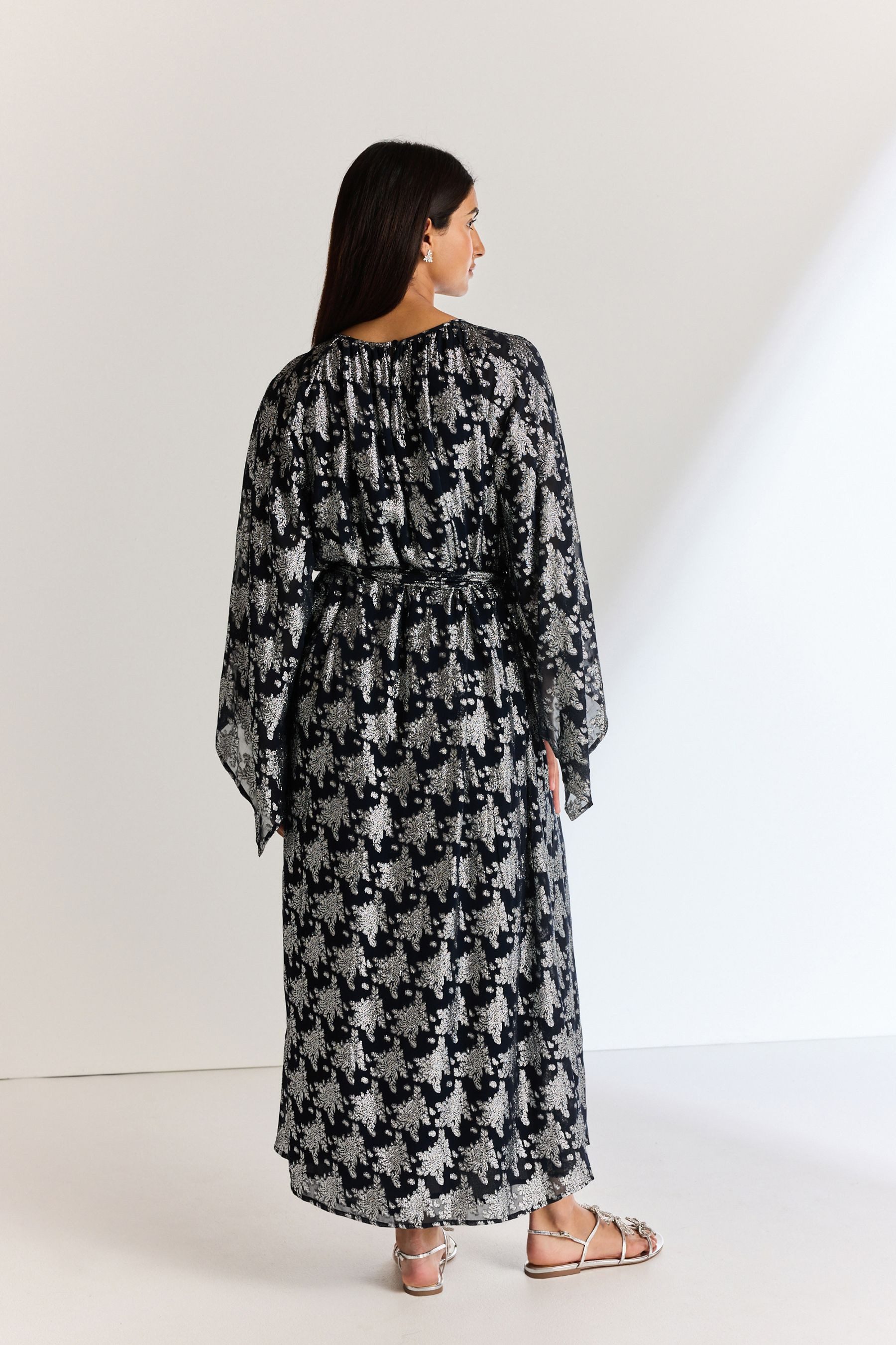 Next Partykleid Langärmeliges Metallic-Kleid für besondere günstig online kaufen