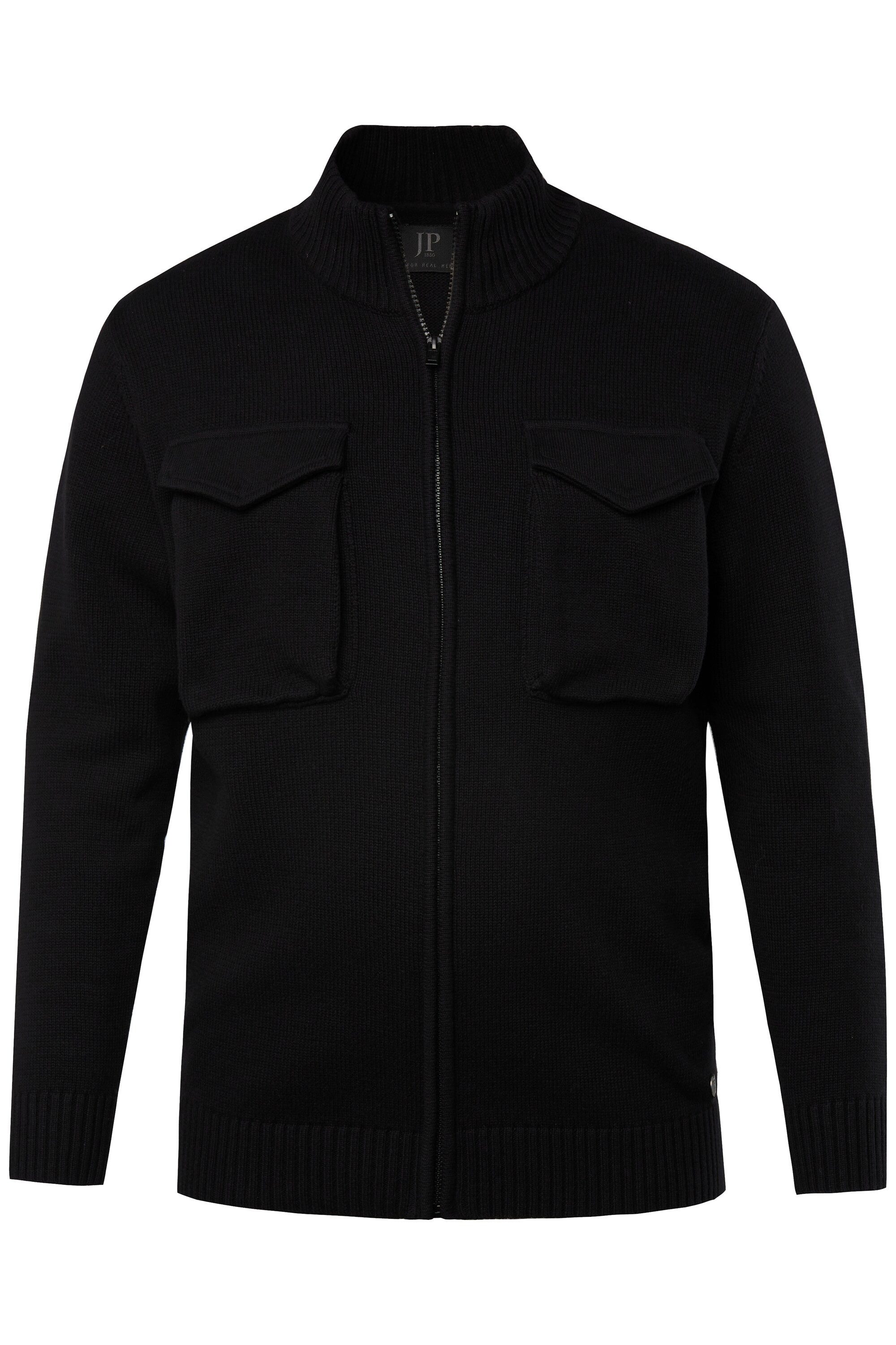 JP1880 Poloshirt Strickjacke Pattentaschen Stehkragen Zipper günstig online kaufen