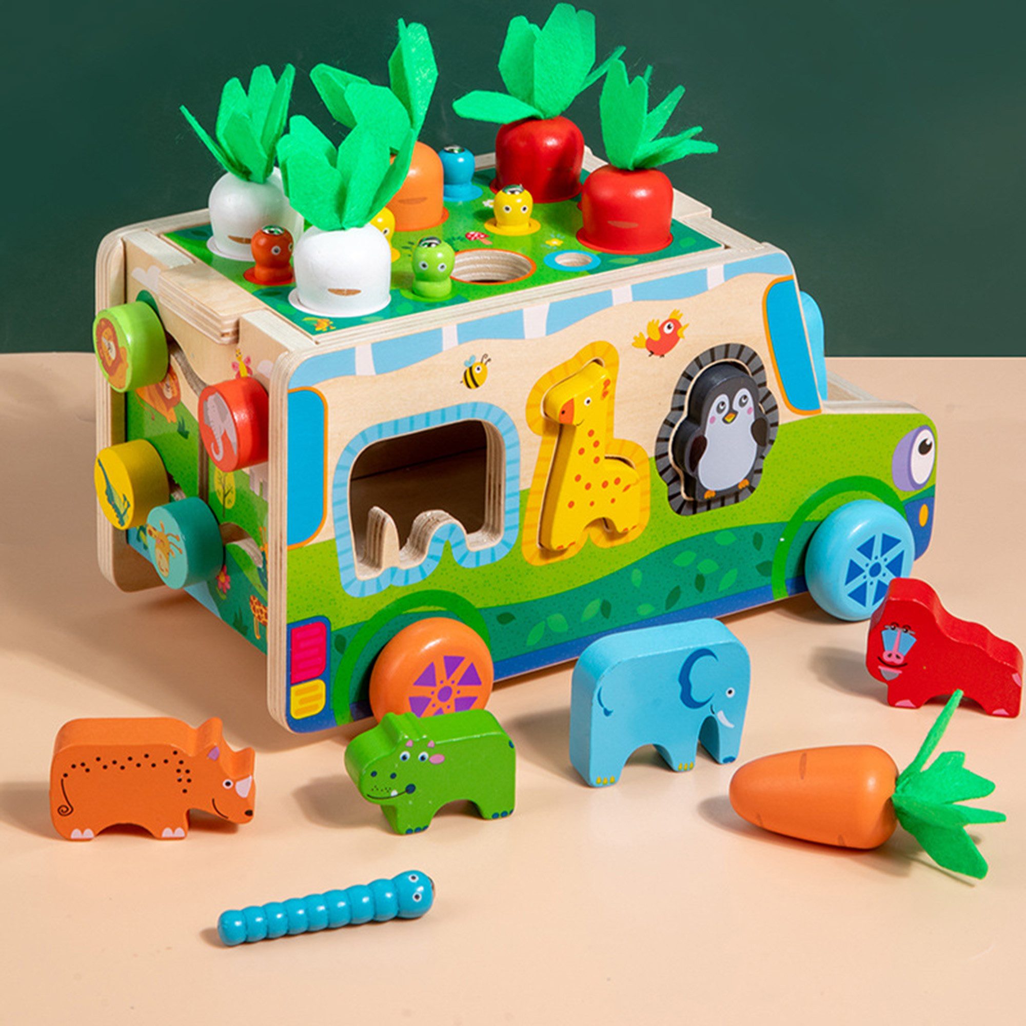 ibettertec Lernspielzeug Montessori Spielzeug, Holzspielzeug, Spiele, Motorikspielzeug, Geschenk (Spar-Set, 1-St., Feinmotorik, Hand-Auge-Koordination, Bauernhof, Eltern-Kind Spiel), Feinmotorik, Hand-Auge-Koordination, Bauernhof, Eltern-Kind Spiel