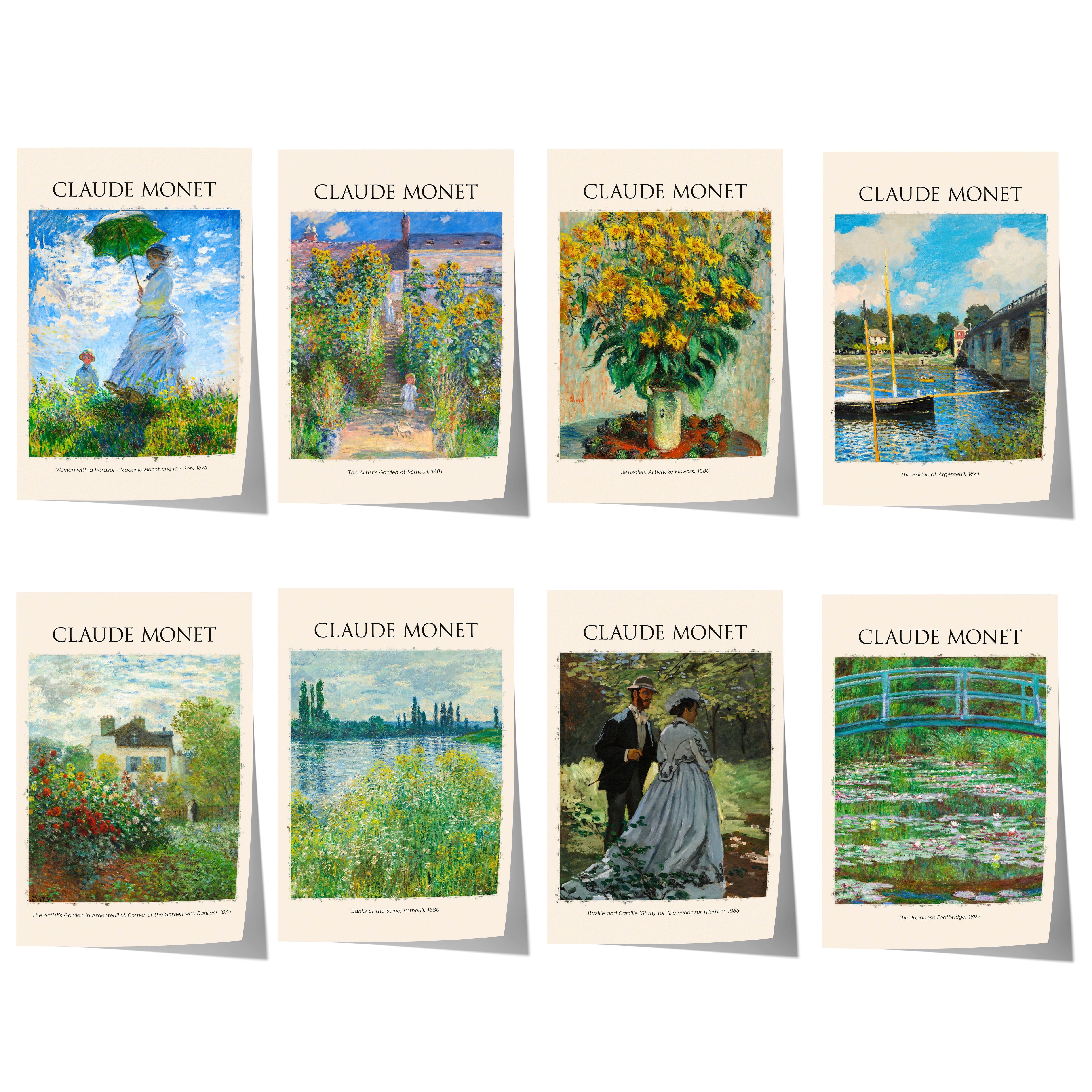 JUSTGOODMOOD Poster Claude Monet Kunst Geschenkidee mpressionistische Gärten Seine Landsch, F (1 St)